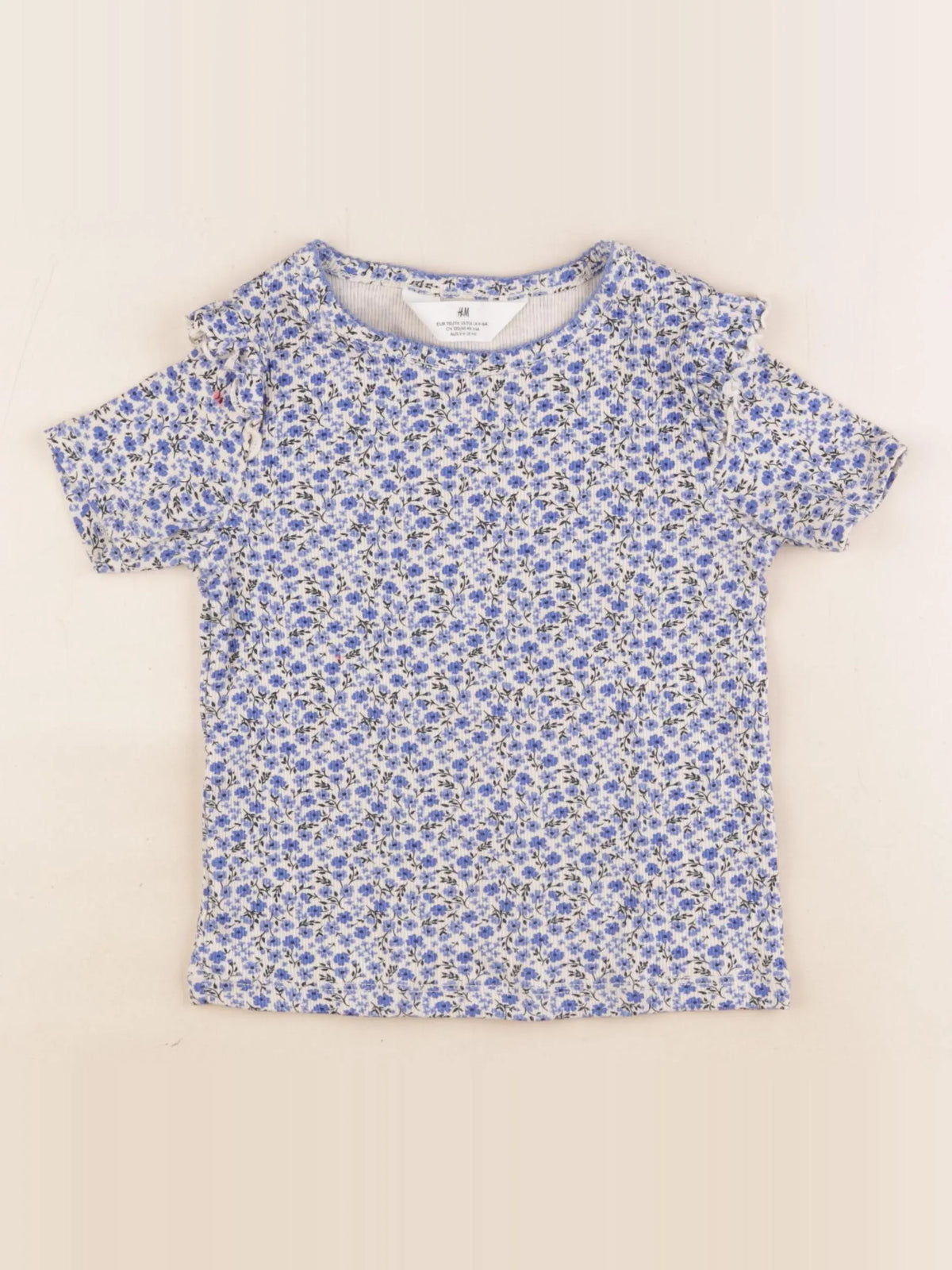 H&M - tee-shirt bleu - 4/6 ans
