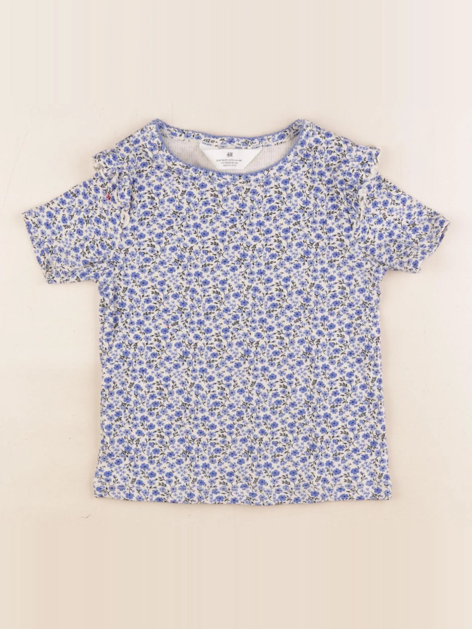 H&M - tee-shirt bleu - 4/6 ans