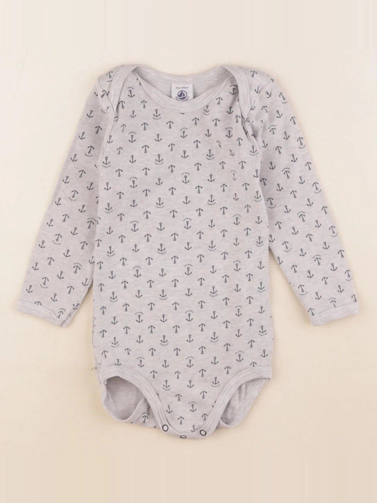 Petit Bateau - body gris - 36 mois