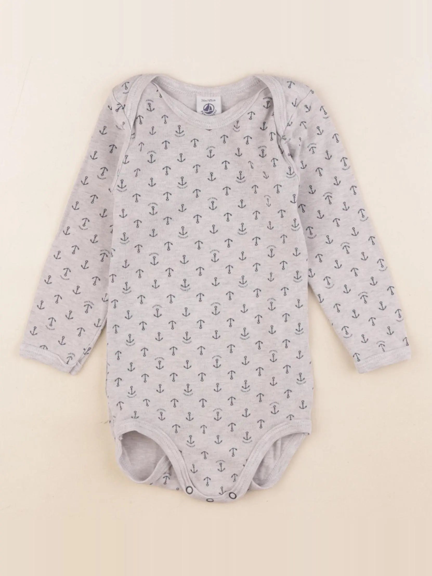 Petit Bateau - body gris - 36 mois