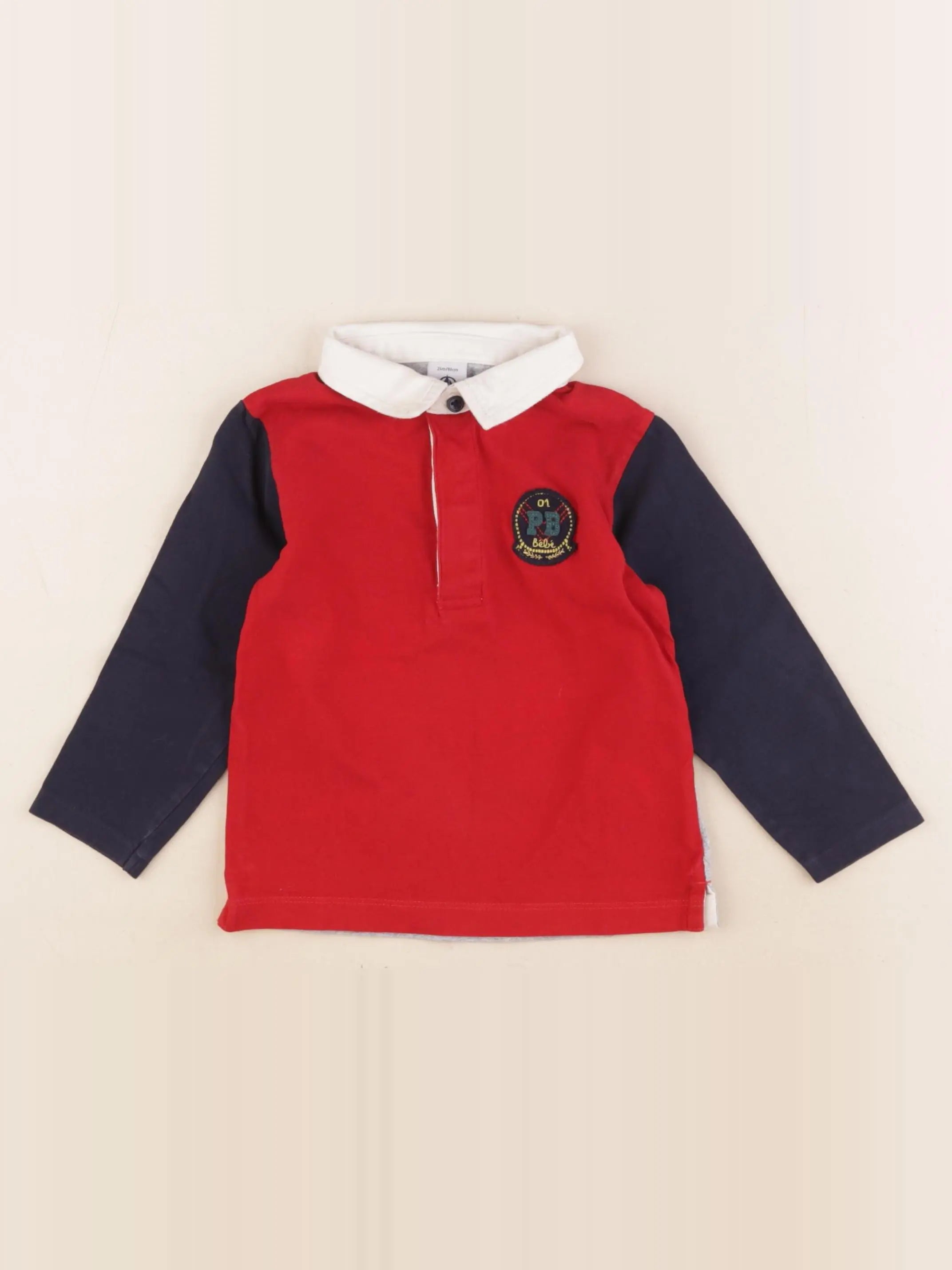 Petit Bateau - polo rouge - 24 mois