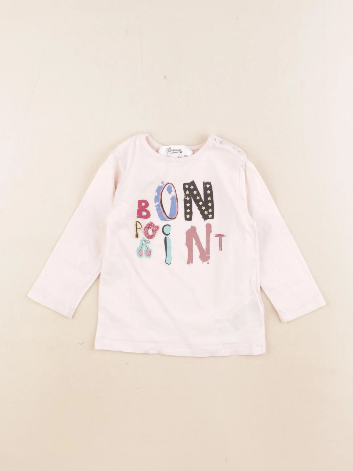 Bonpoint - tee-shirt rose - 12 mois