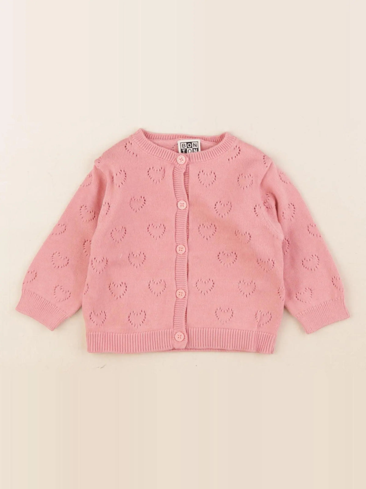 Bonton - gilet rose - 6 mois