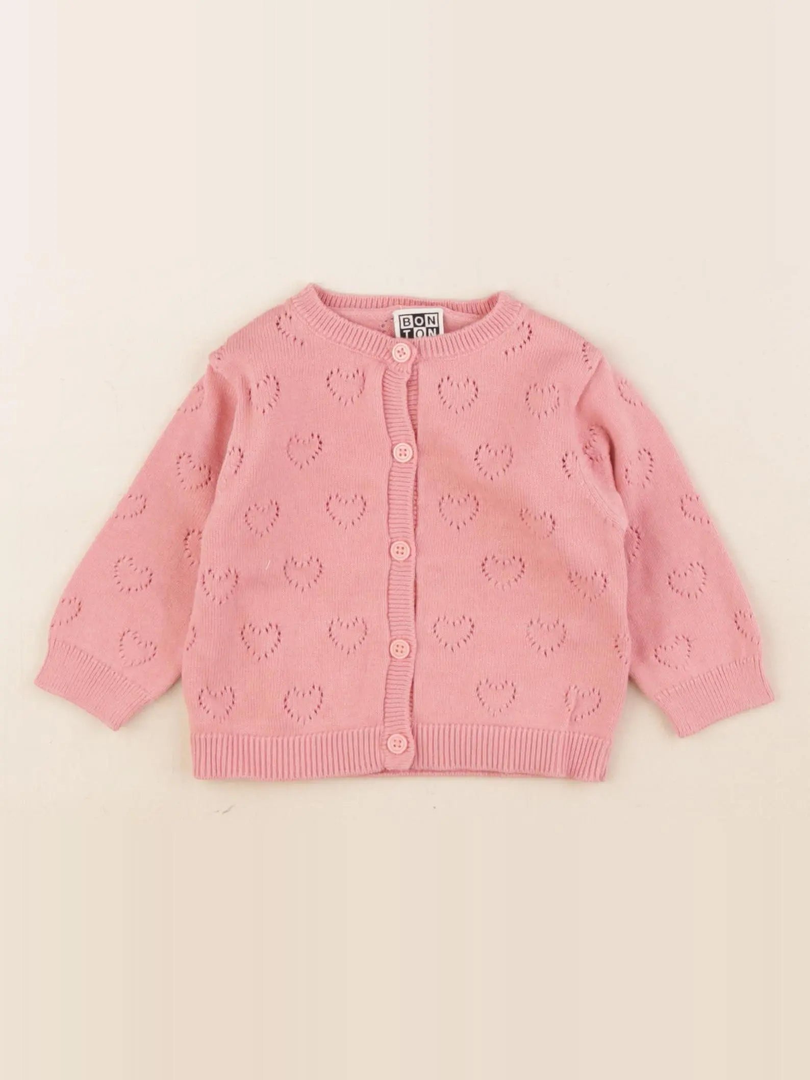 Bonton - gilet rose - 6 mois