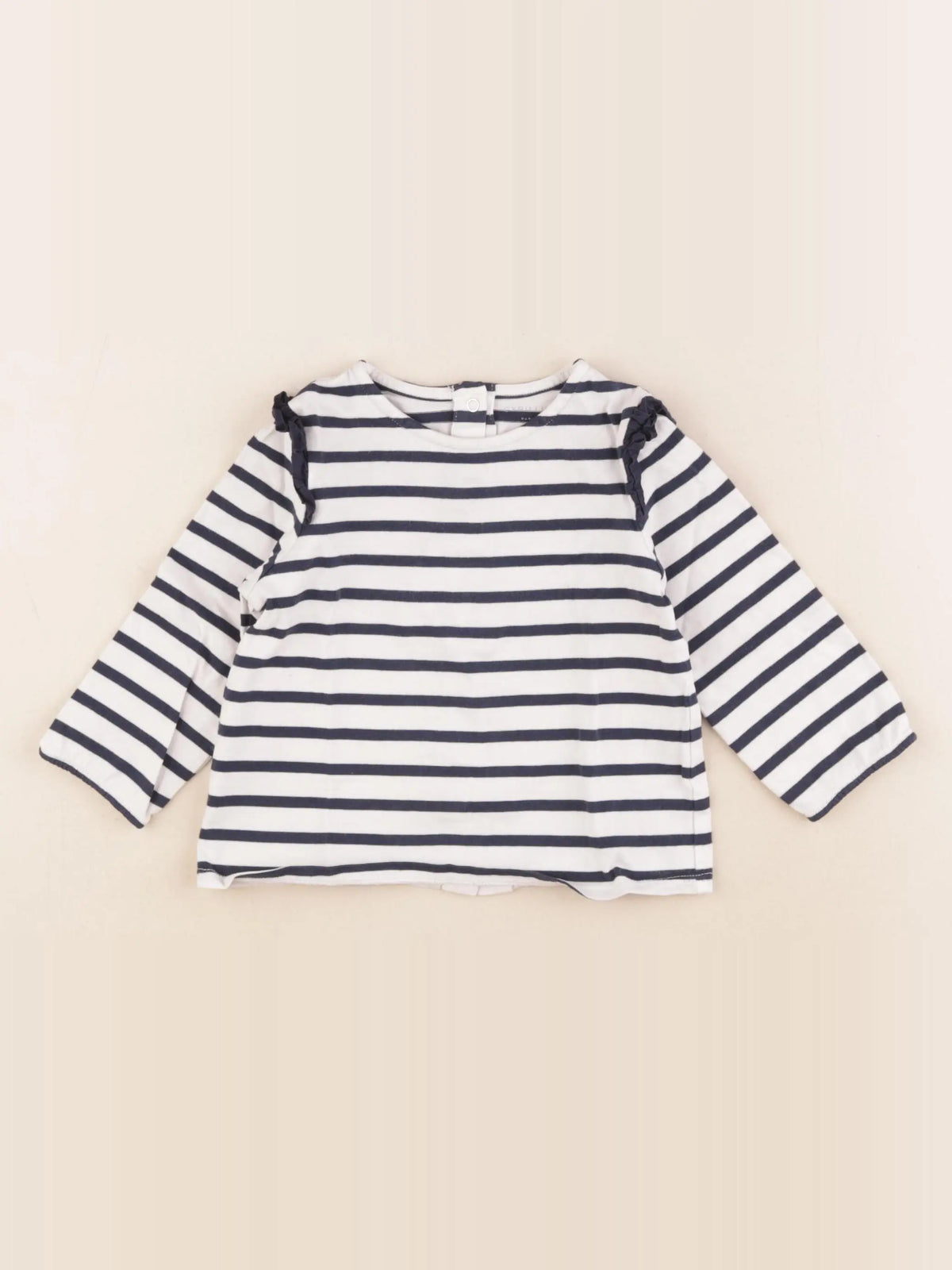 Cyrillus - tee-shirt bleu, blanc - 18 mois