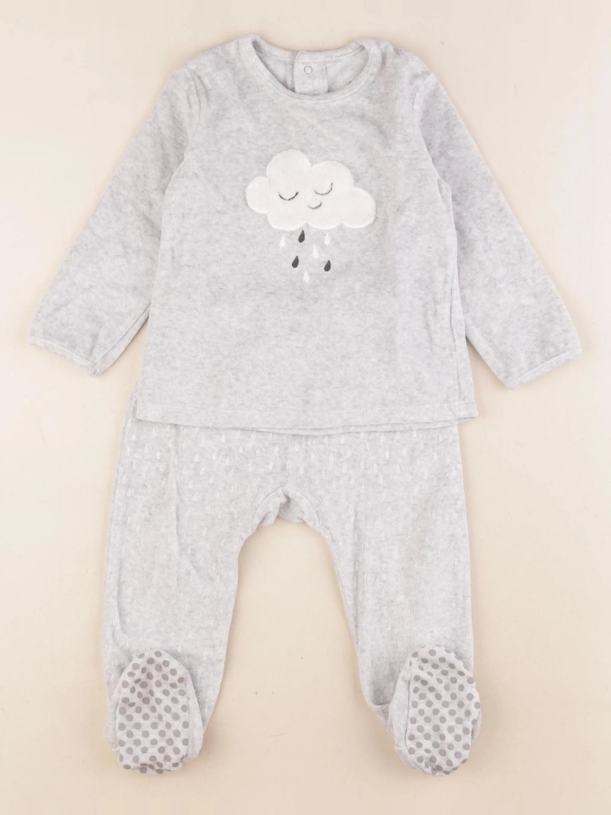 La Redoute - pyjama velours gris - 18 mois