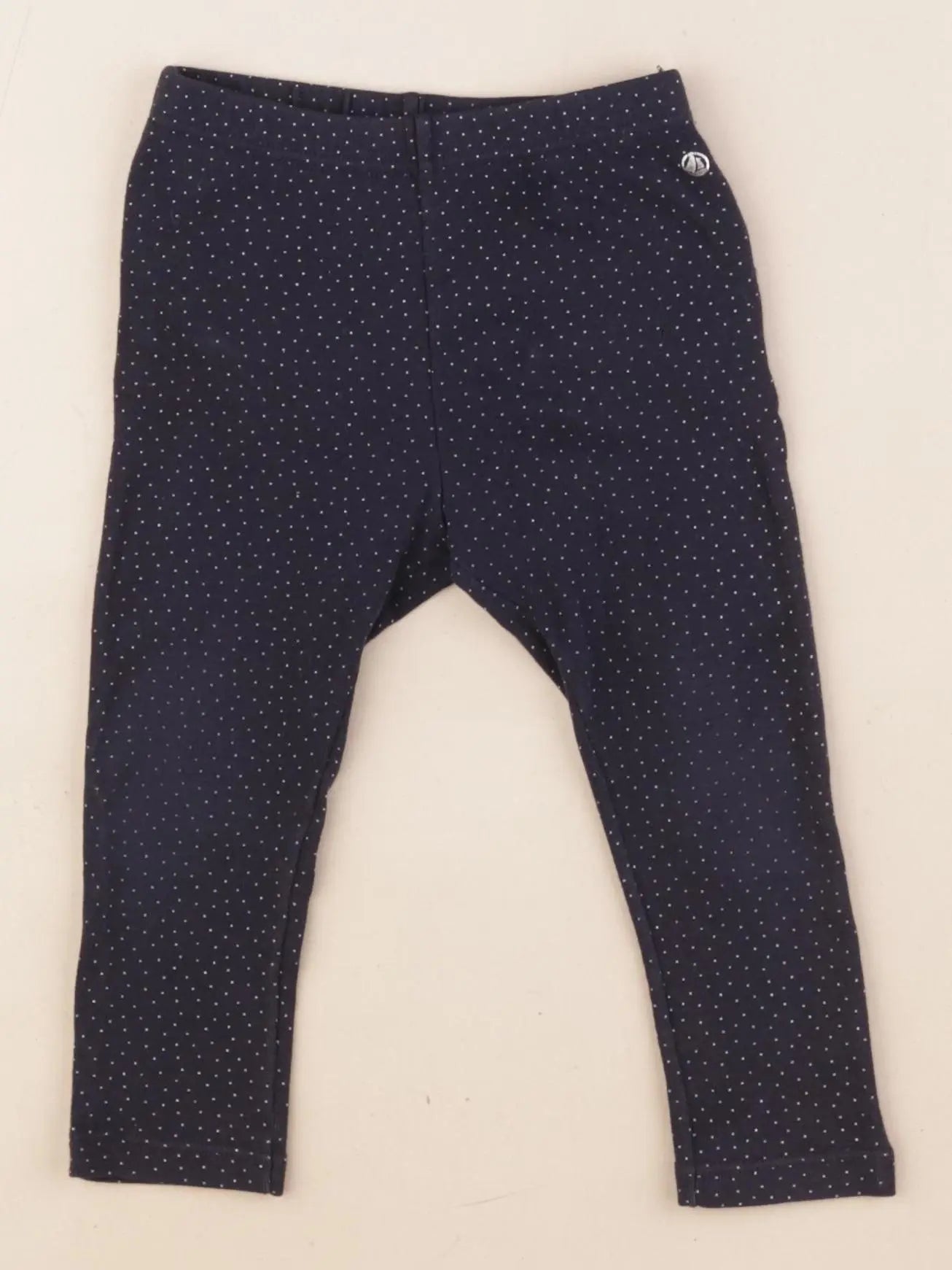 Petit Bateau - legging volants au dos velours bleu, argent - 18 mois