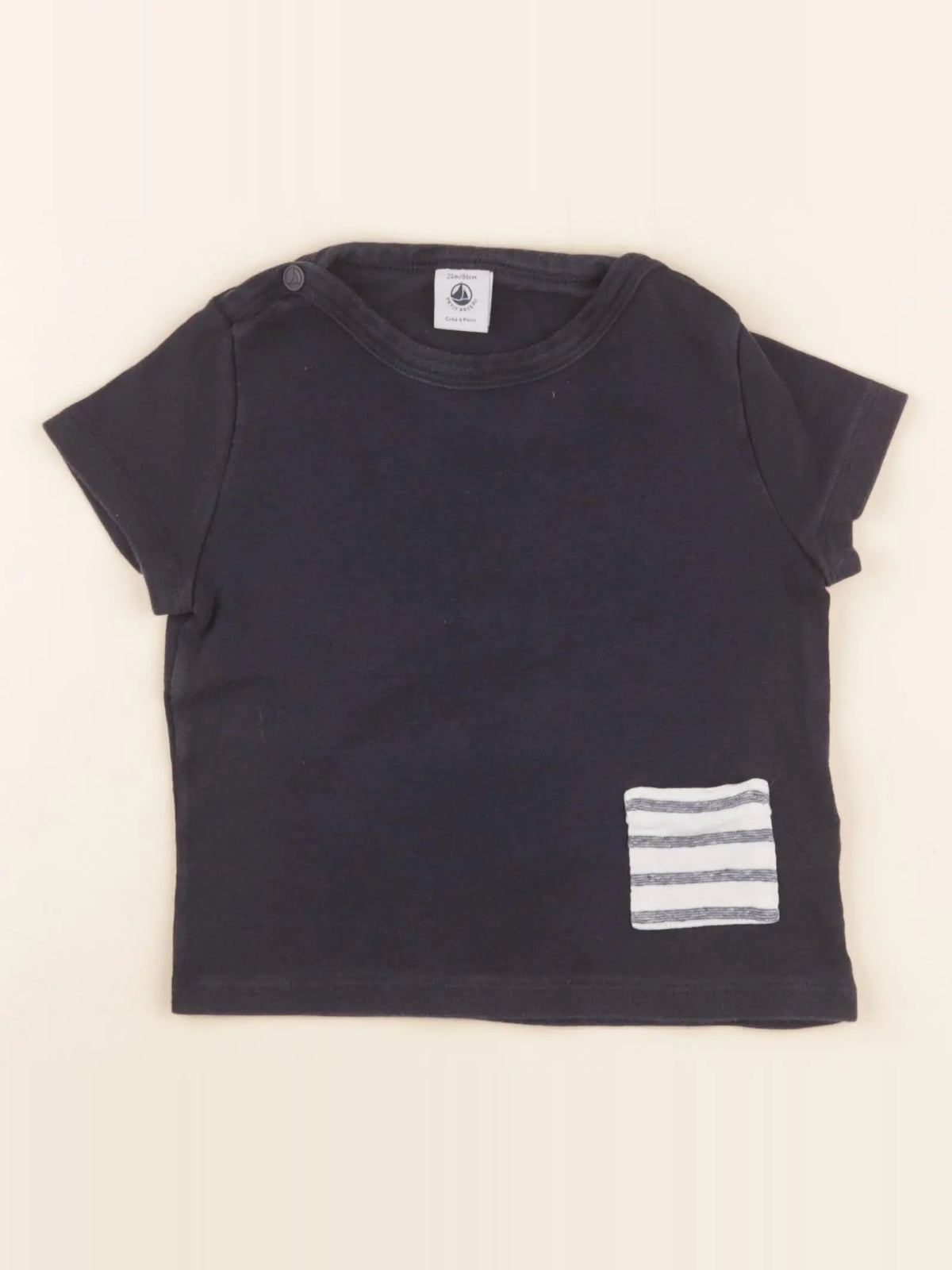 Petit Bateau - tee-shirt bleu - 24 mois