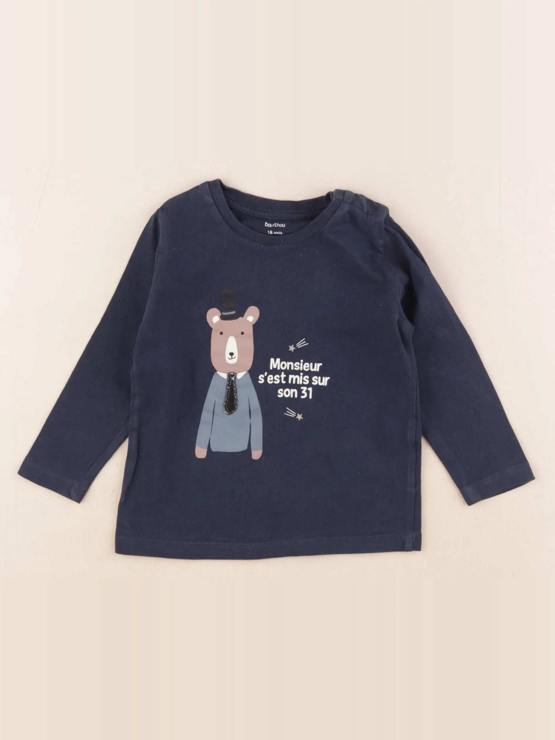 Boutchou - tee-shirt bleu - 18 mois