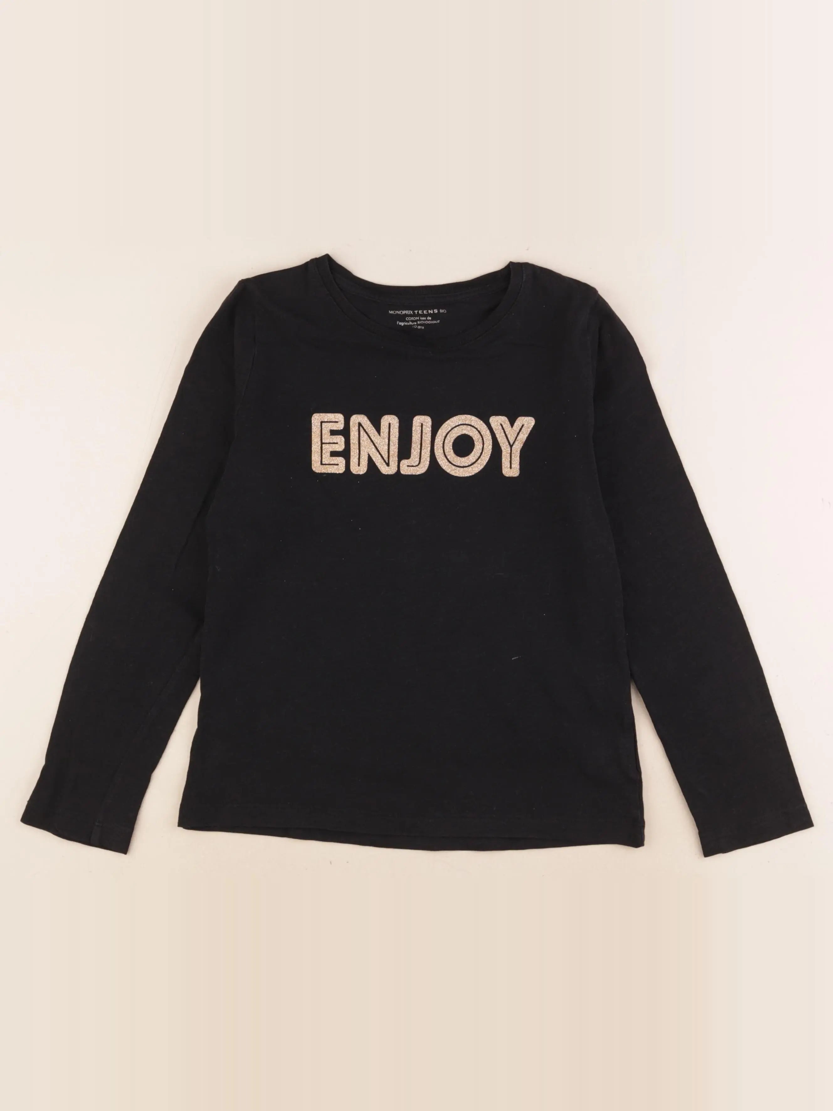 Monoprix - tee-shirt noir, or - 10 ans
