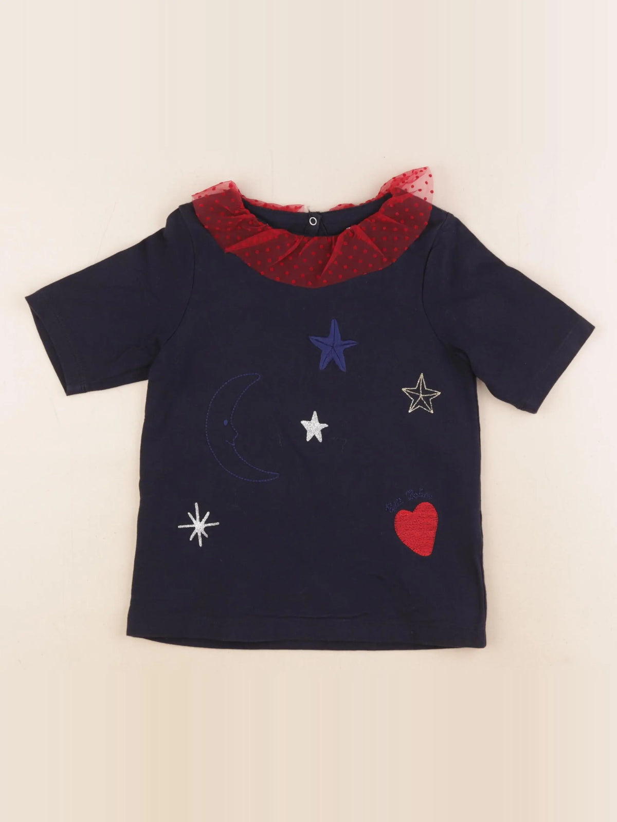 Petit Bateau - tee-shirt bleu, rouge - 6 ans