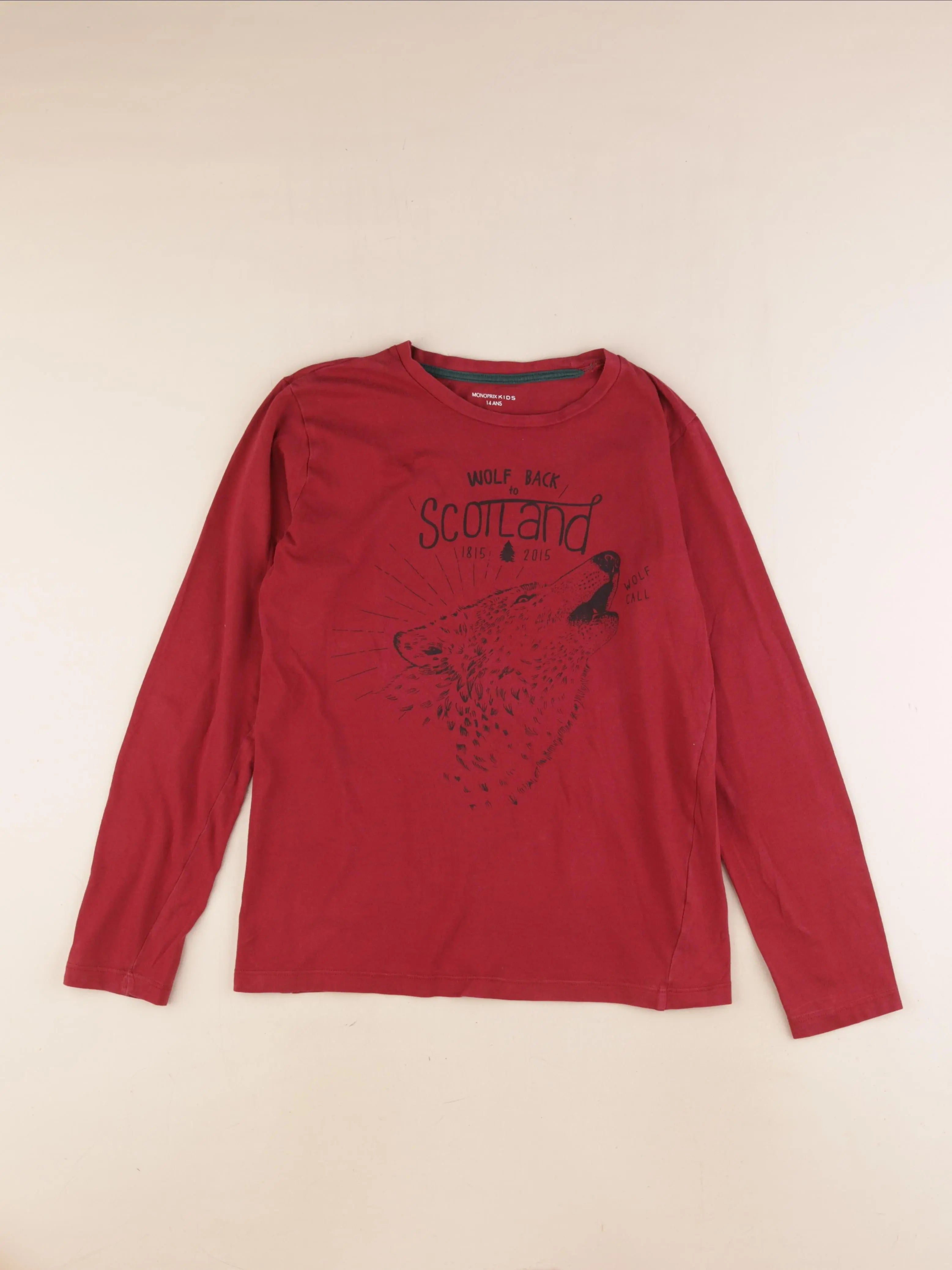 Monoprix - tee-shirt rouge - 14 ans