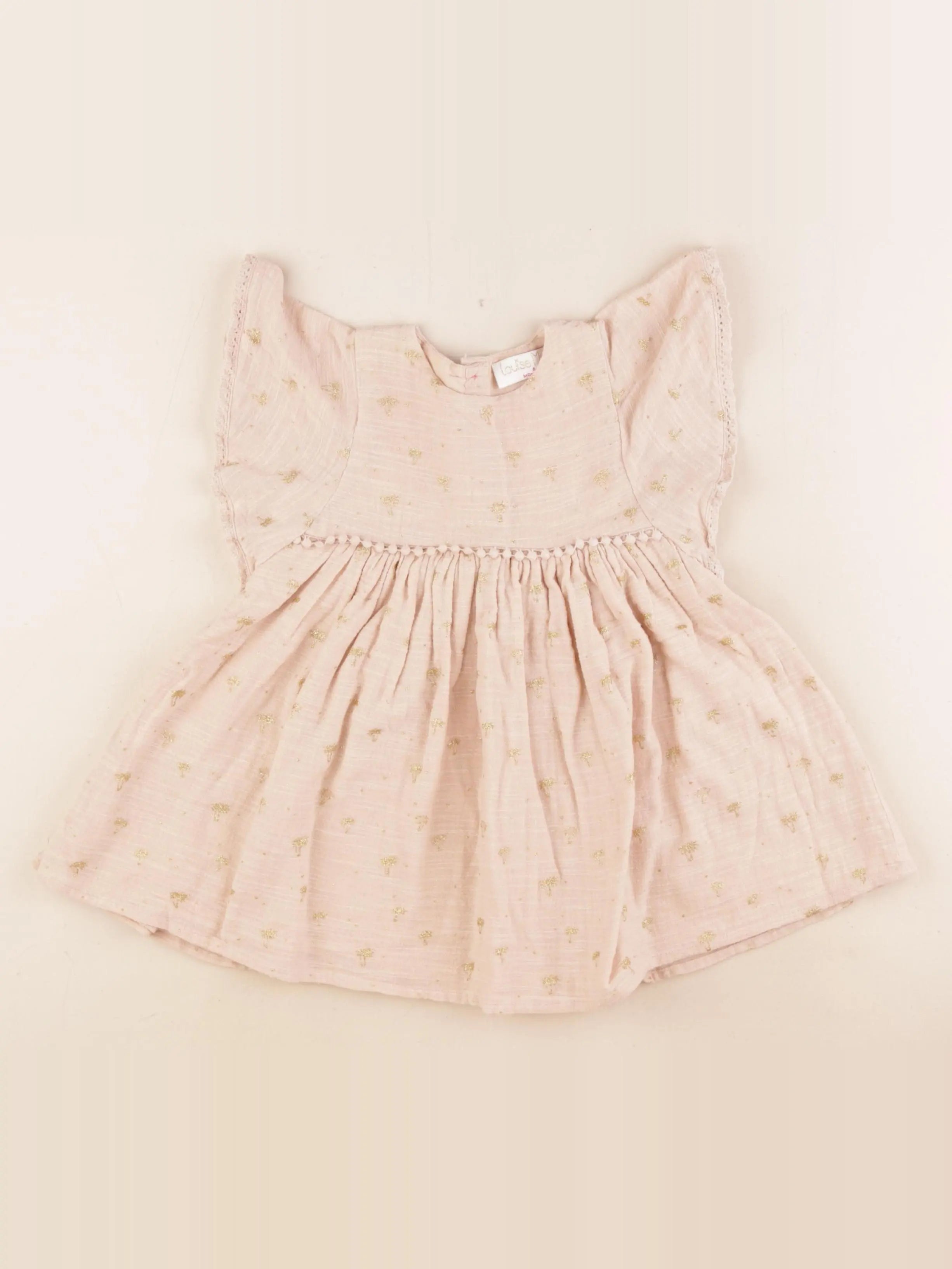Louise Misha - robe rose, or - 6/9 mois