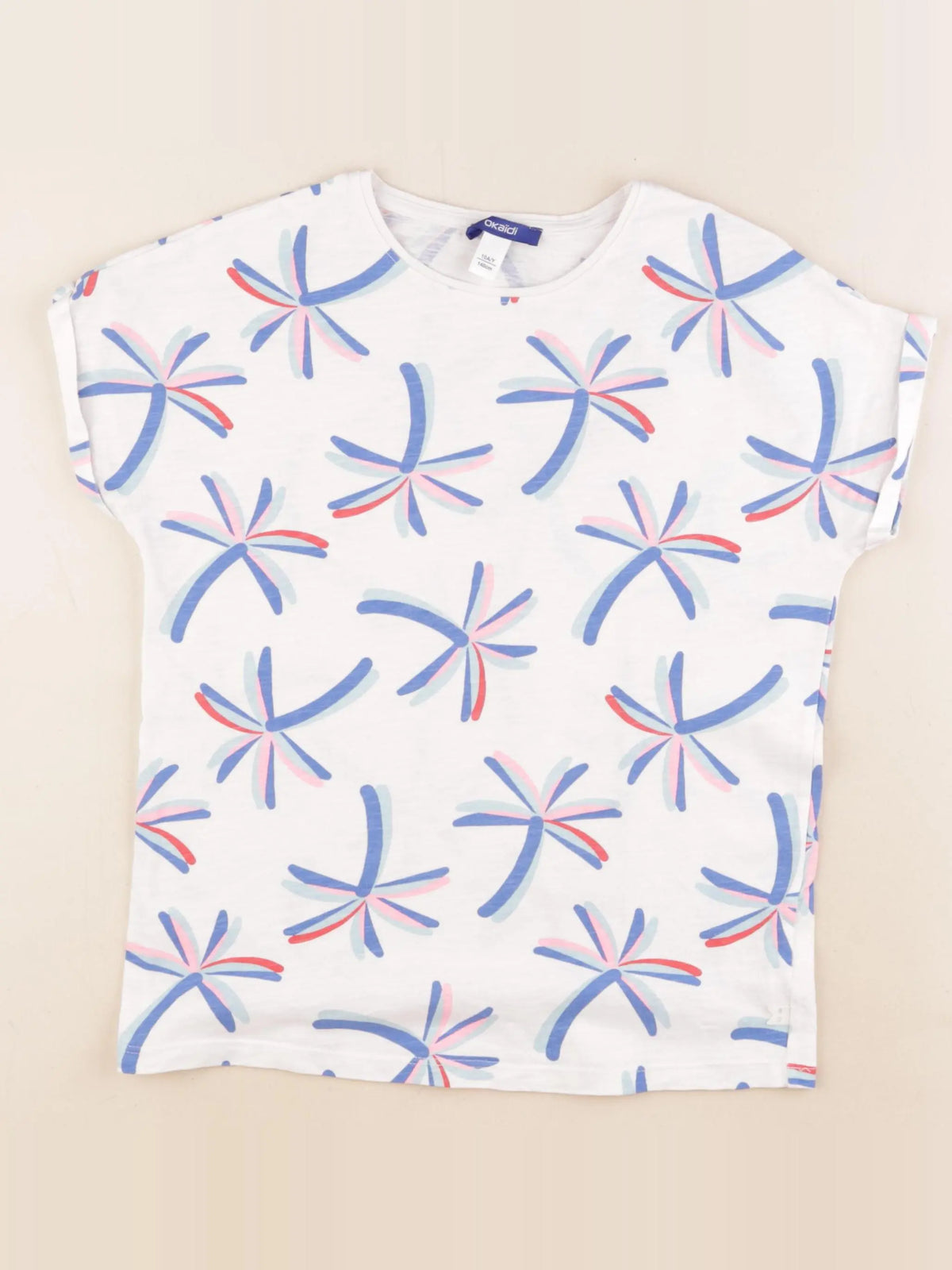 Okaidi - tee-shirt blanc, multicolore - 10 ans