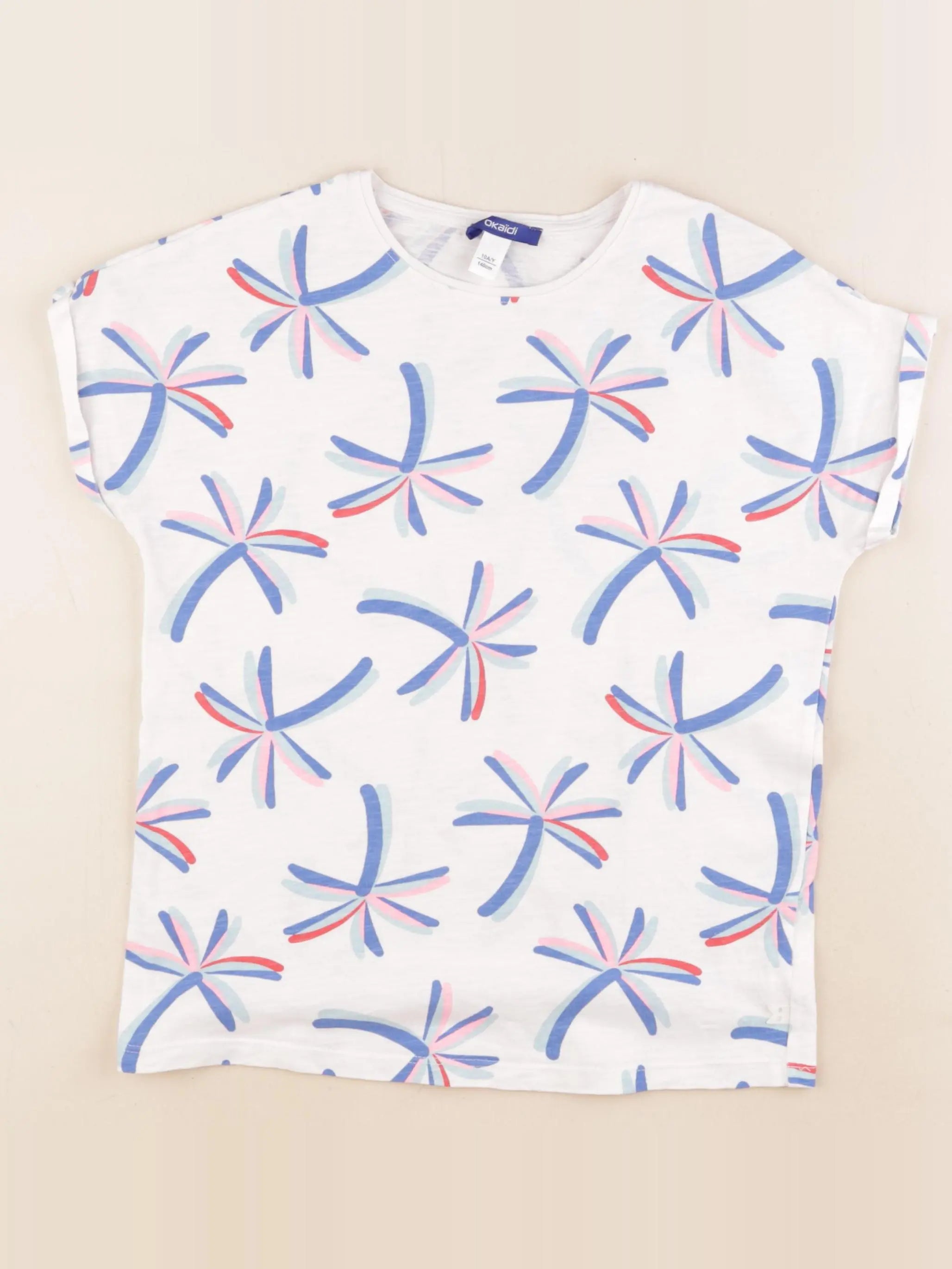 Okaidi - tee-shirt blanc, multicolore - 10 ans