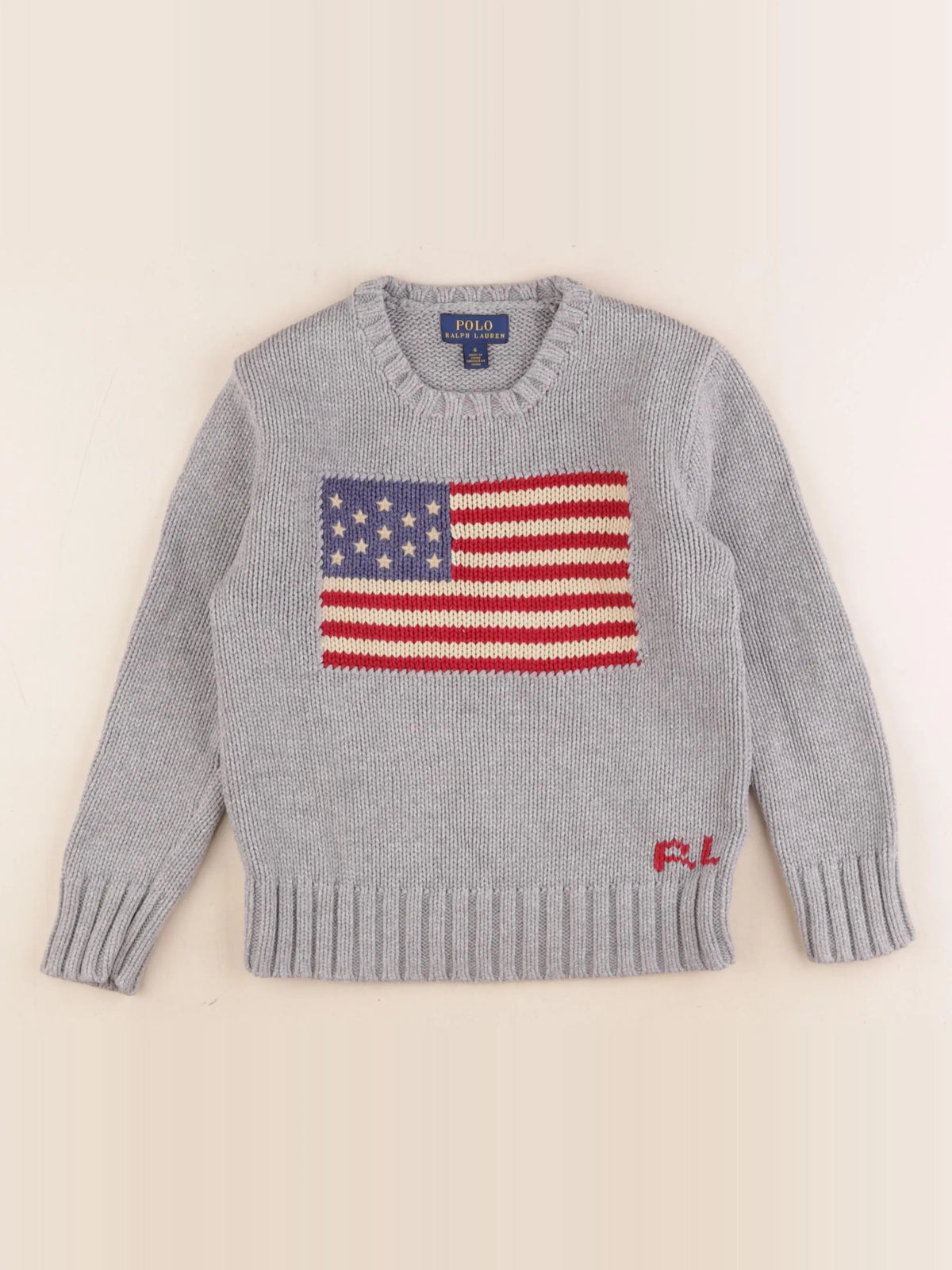Ralph Lauren - pull gris - 6 ans