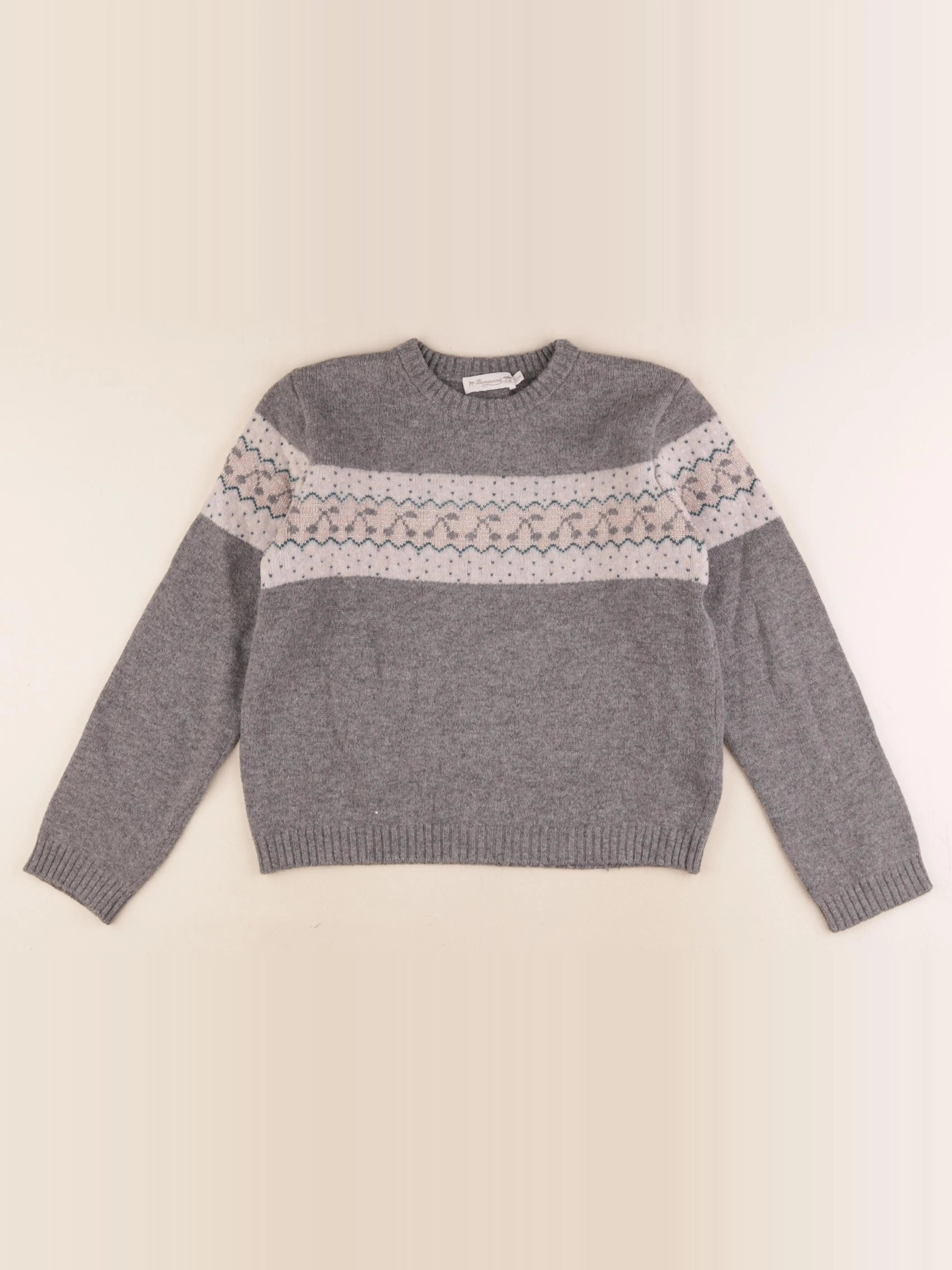 Bonpoint - pull gris - 12 ans