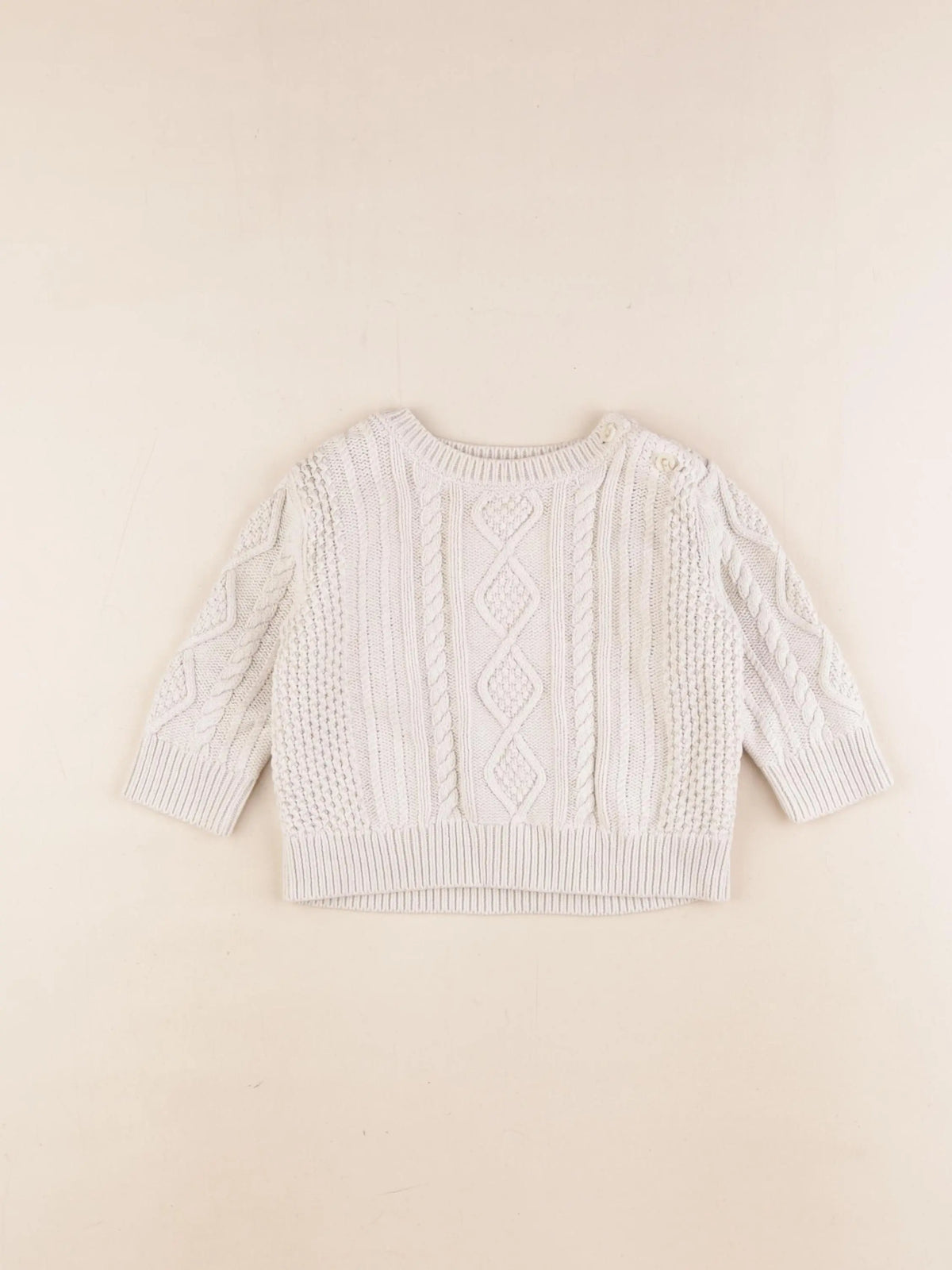GAP - pull beige - 6/12 mois