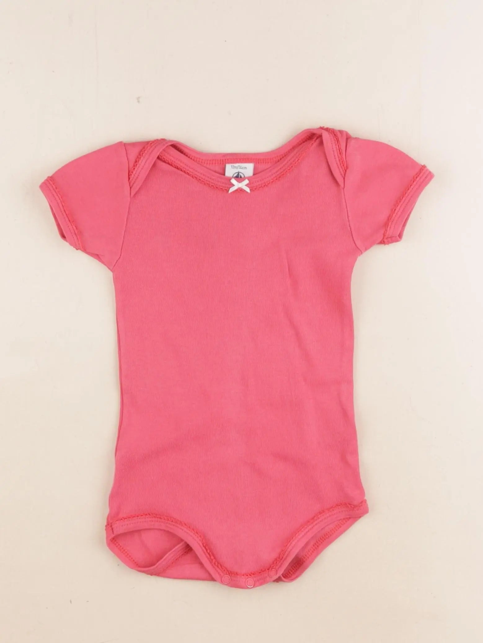 Petit Bateau - body rose - 12 mois