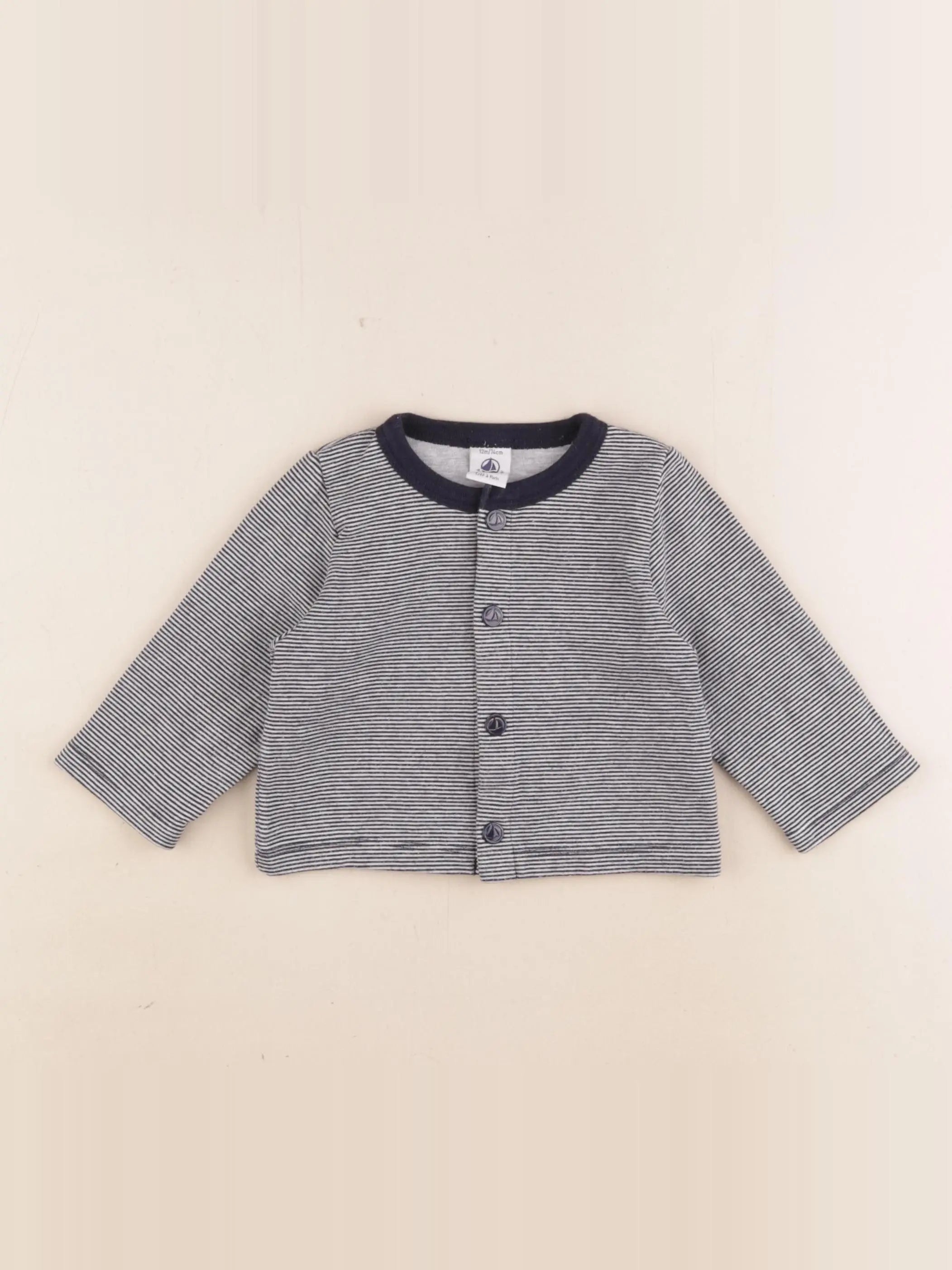Petit Bateau - tee-shirt bleu - 12 mois