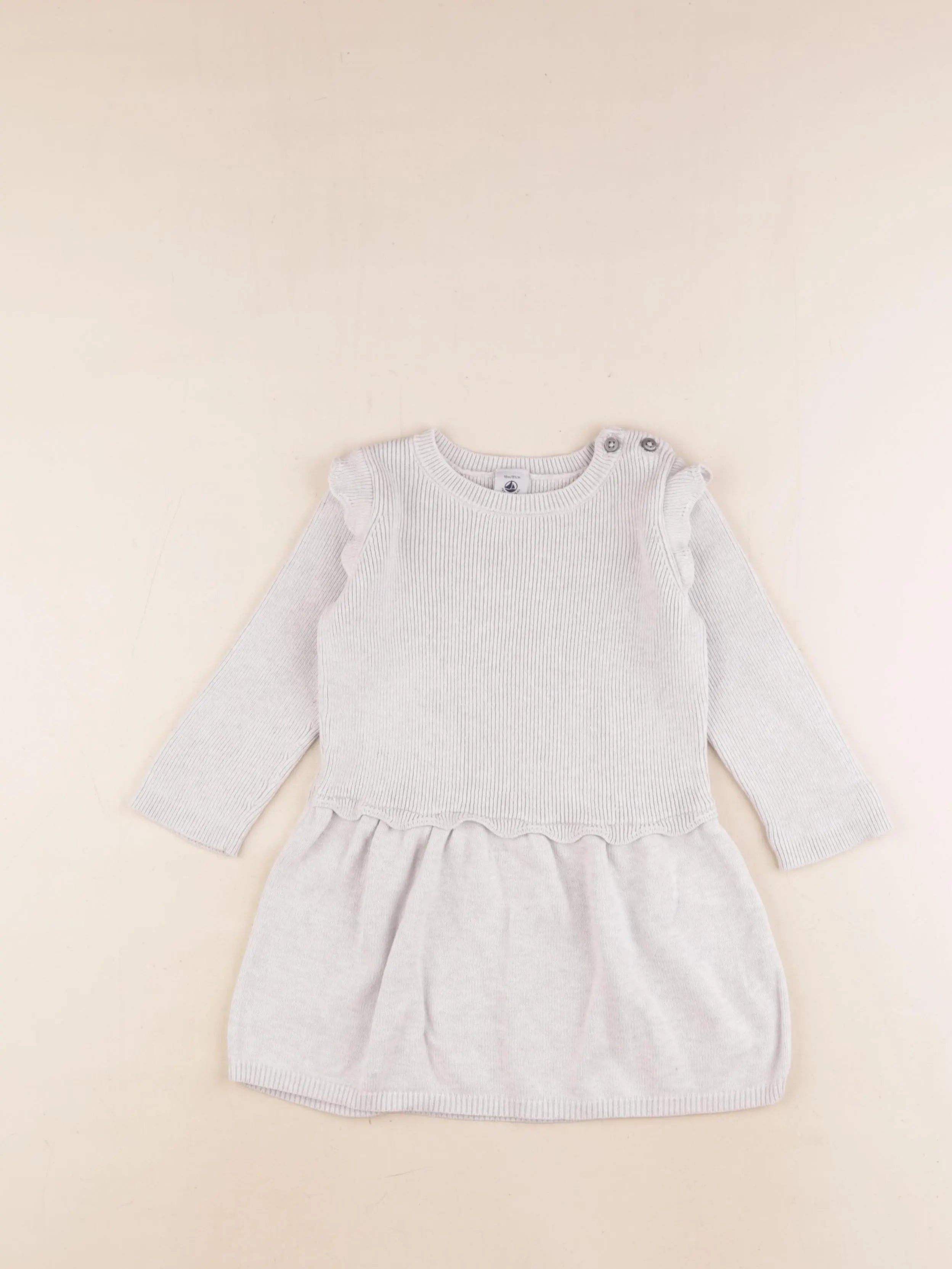 Petit Bateau - robe gris - 18 mois