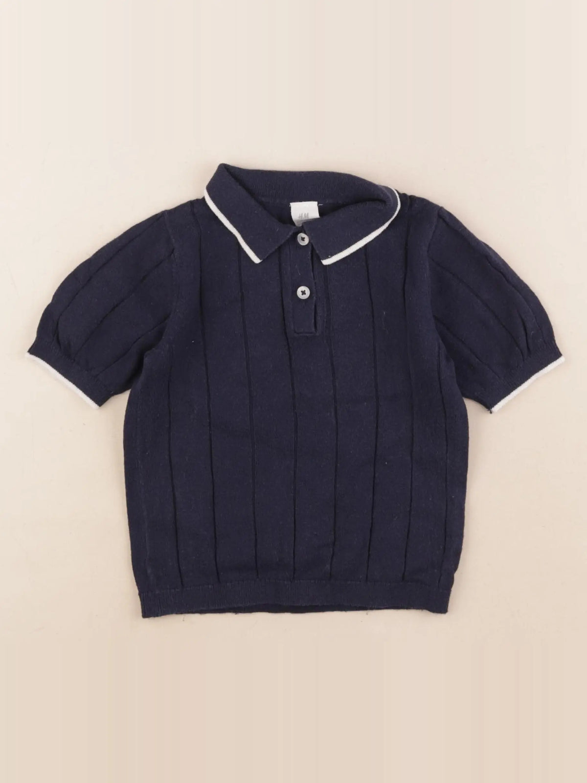 H&M - polo bleu - 18/24 mois
