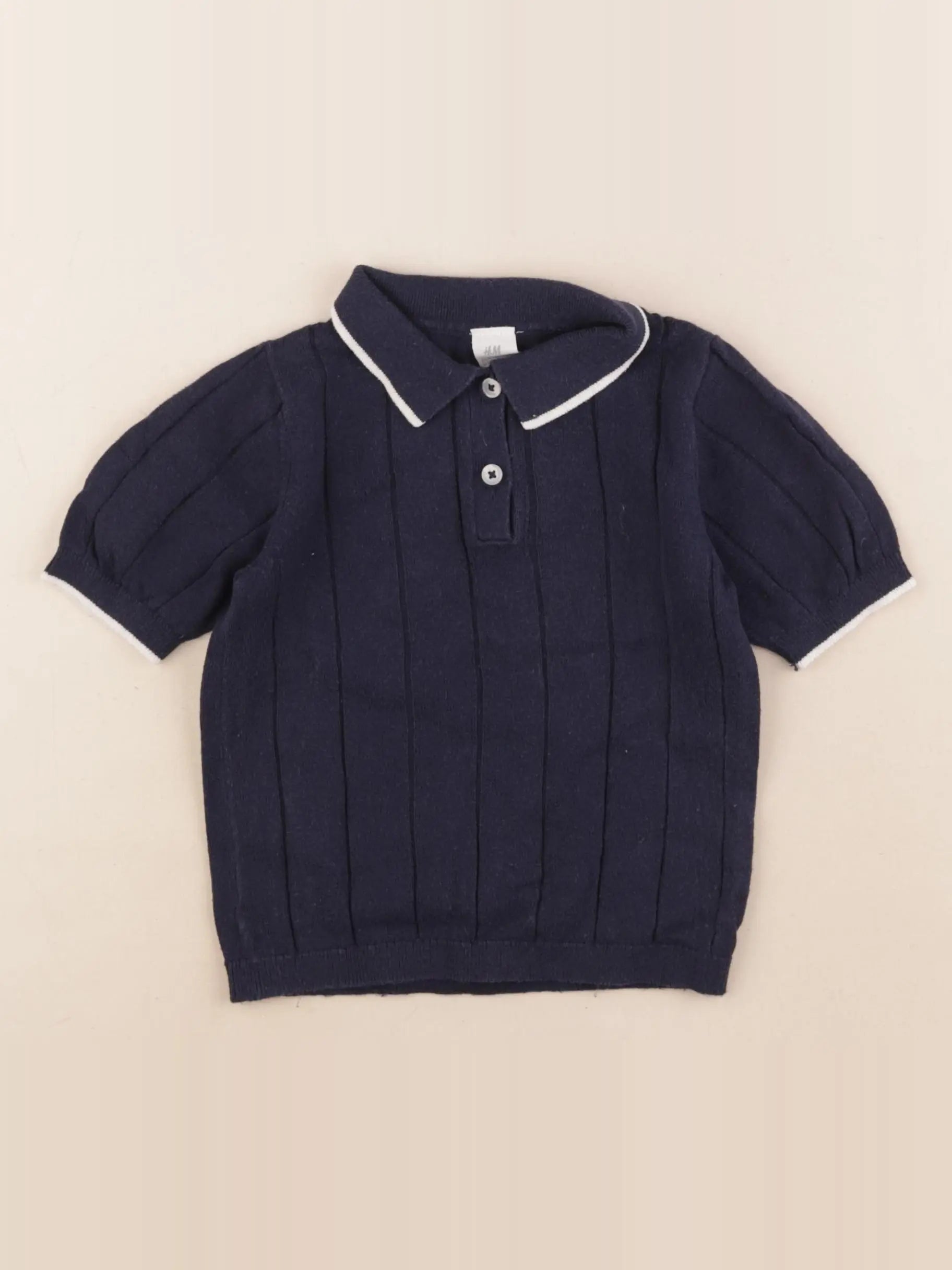 H&M - polo bleu - 18/24 mois