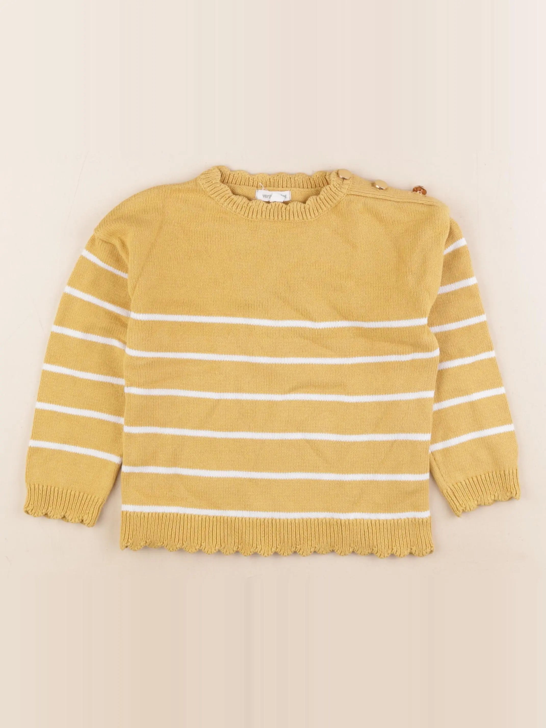 Vertbaudet - pull jaune - 5 ans