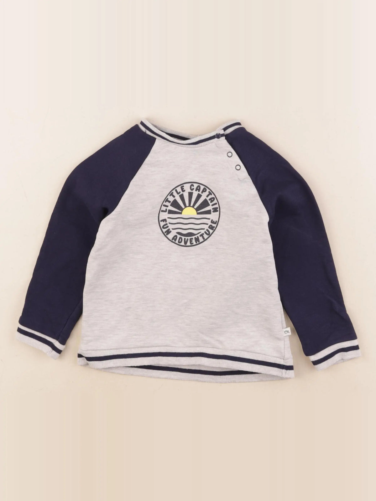 Cadet Rousselle - sweat gris, bleu - 36 mois
