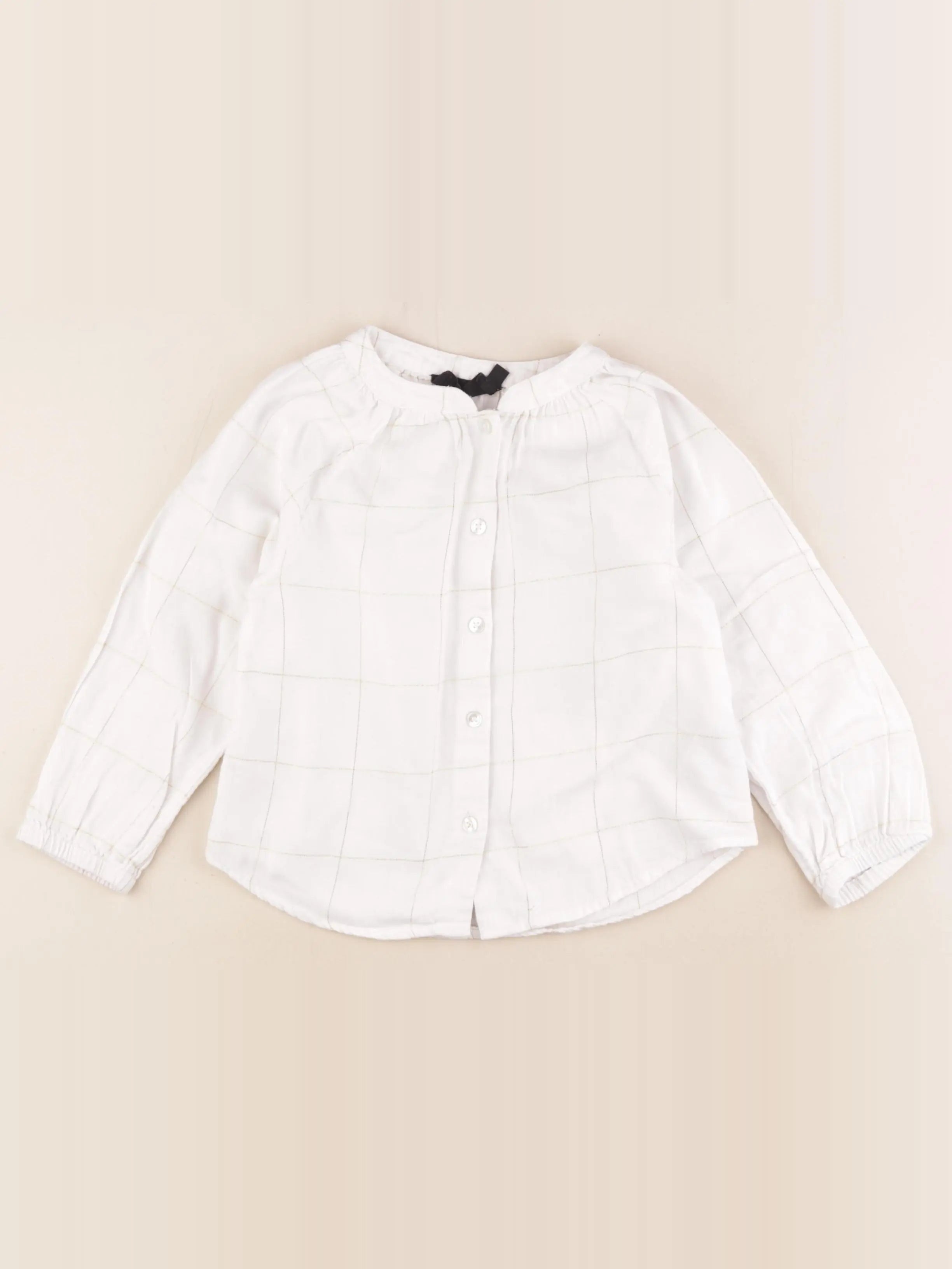 Monoprix - blouse blanc, or - 5 ans