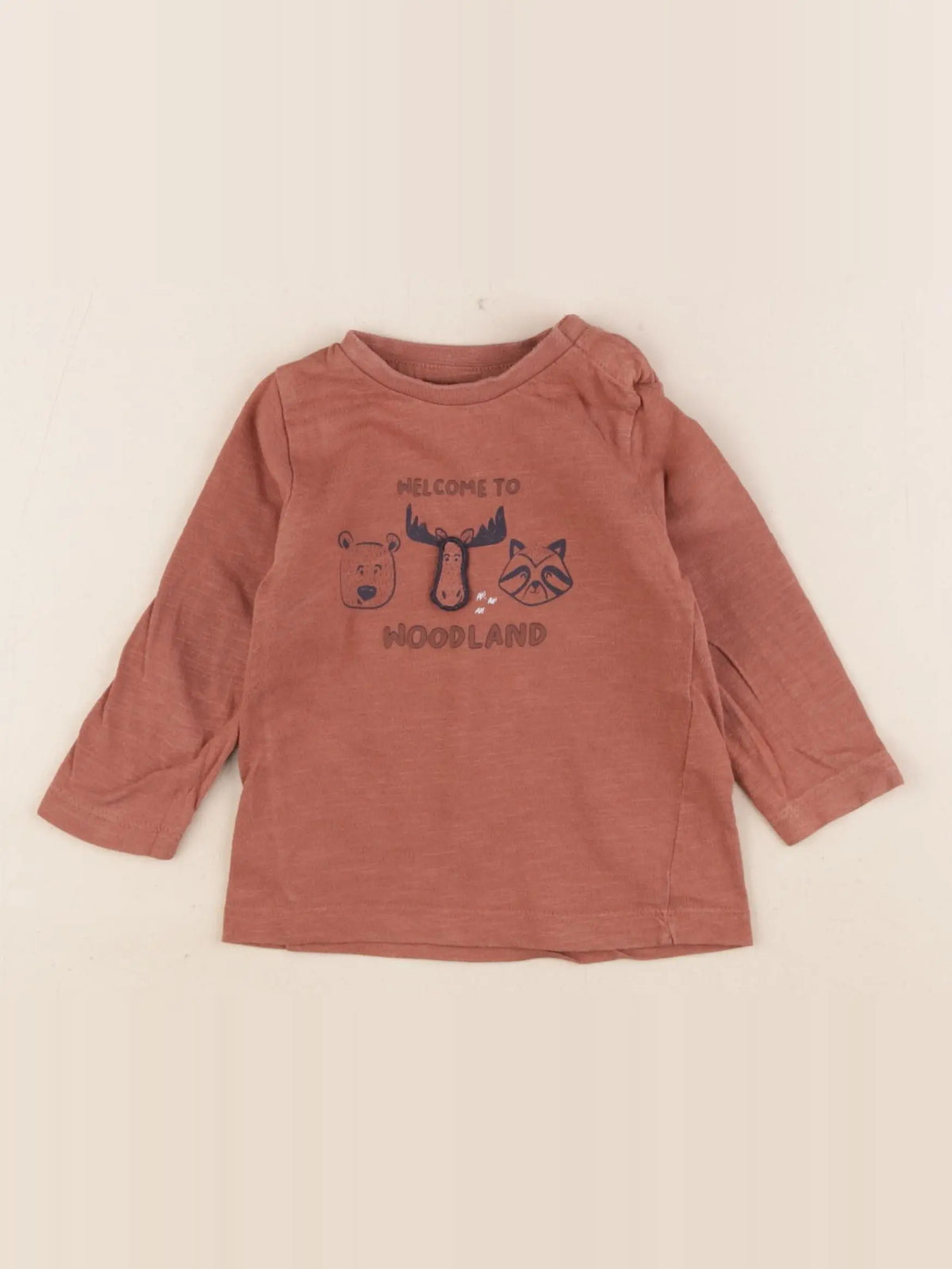 Vertbaudet - tee-shirt marron - 6 mois