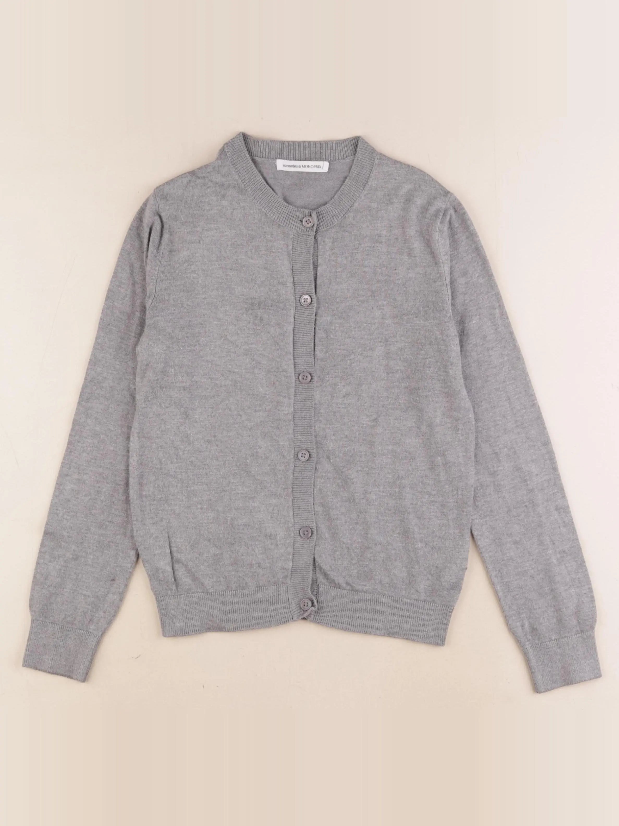 Monoprix - gilet gris - 10 ans
