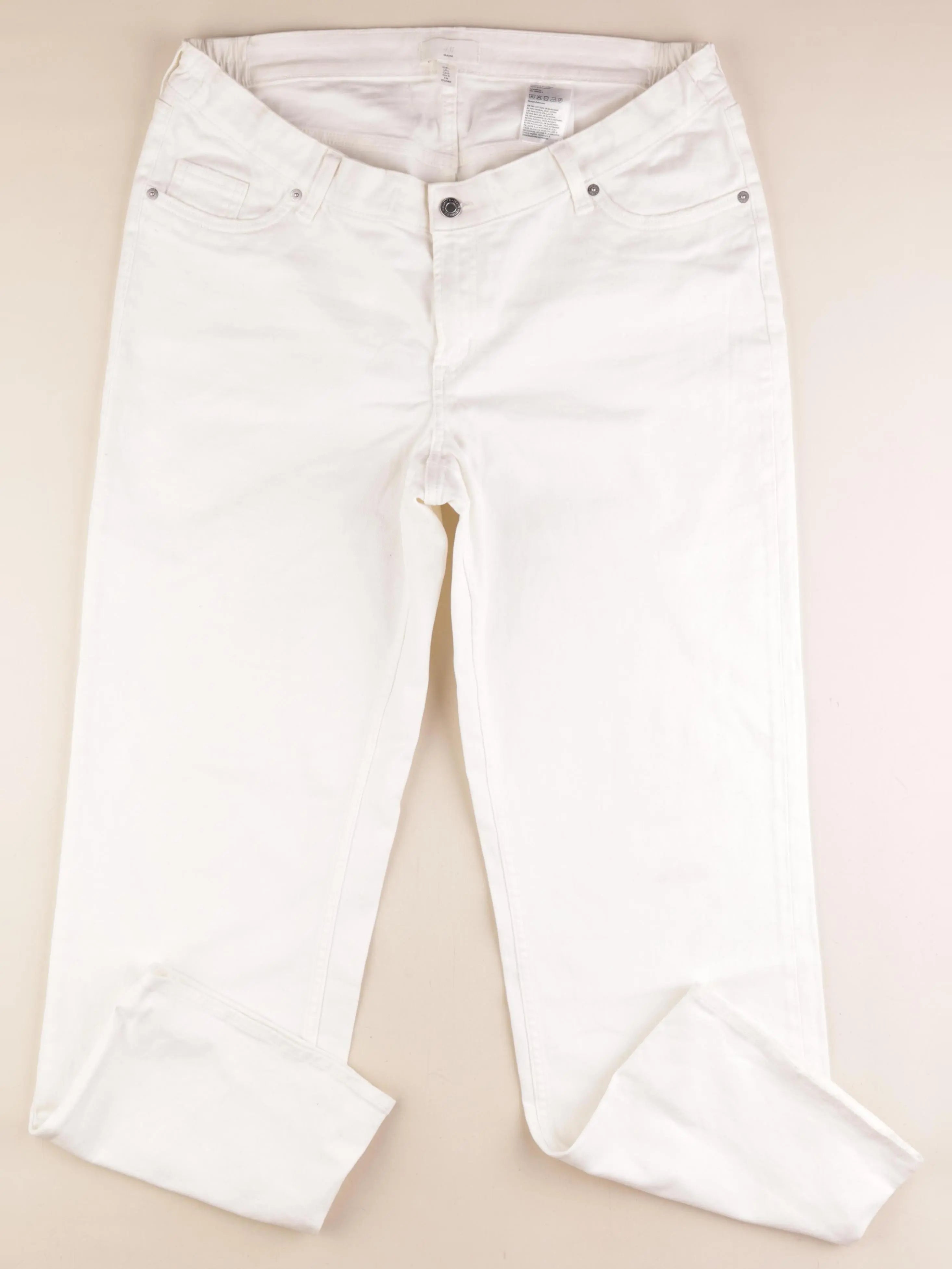 H&M - jean grossesse blanc - l