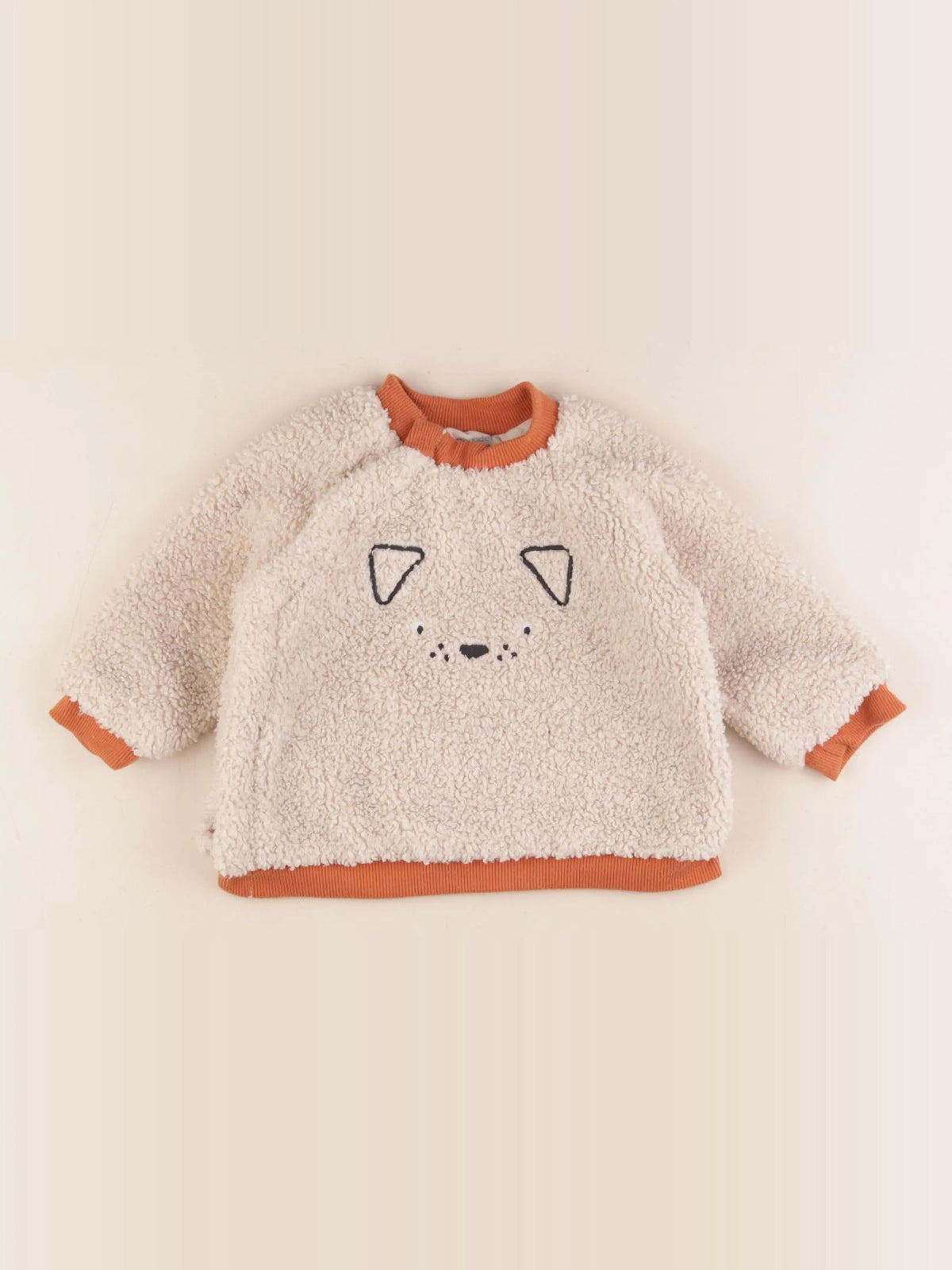 Vertbaudet - sweat beige - 1 an