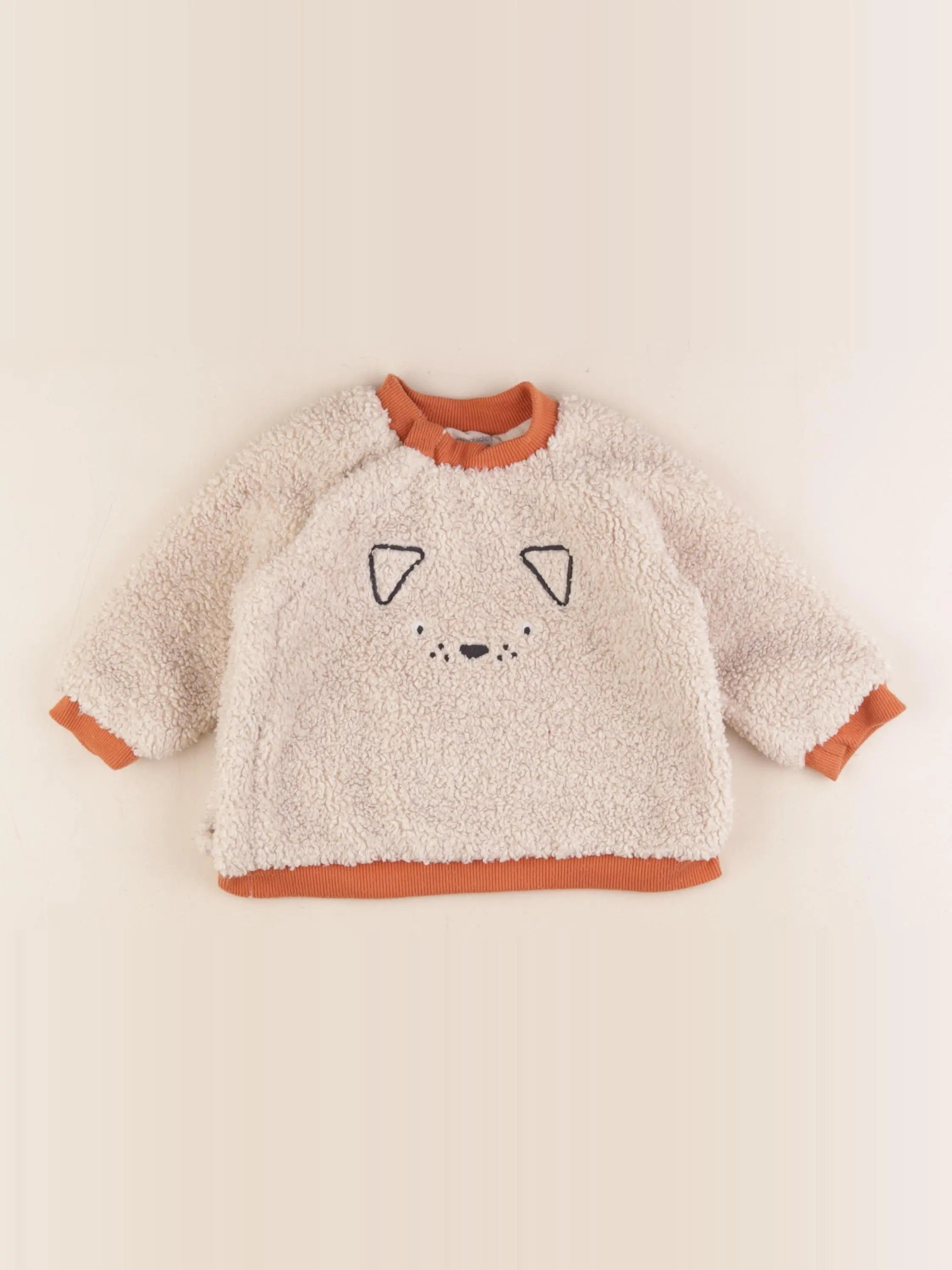 Vertbaudet - sweat beige - 1 an