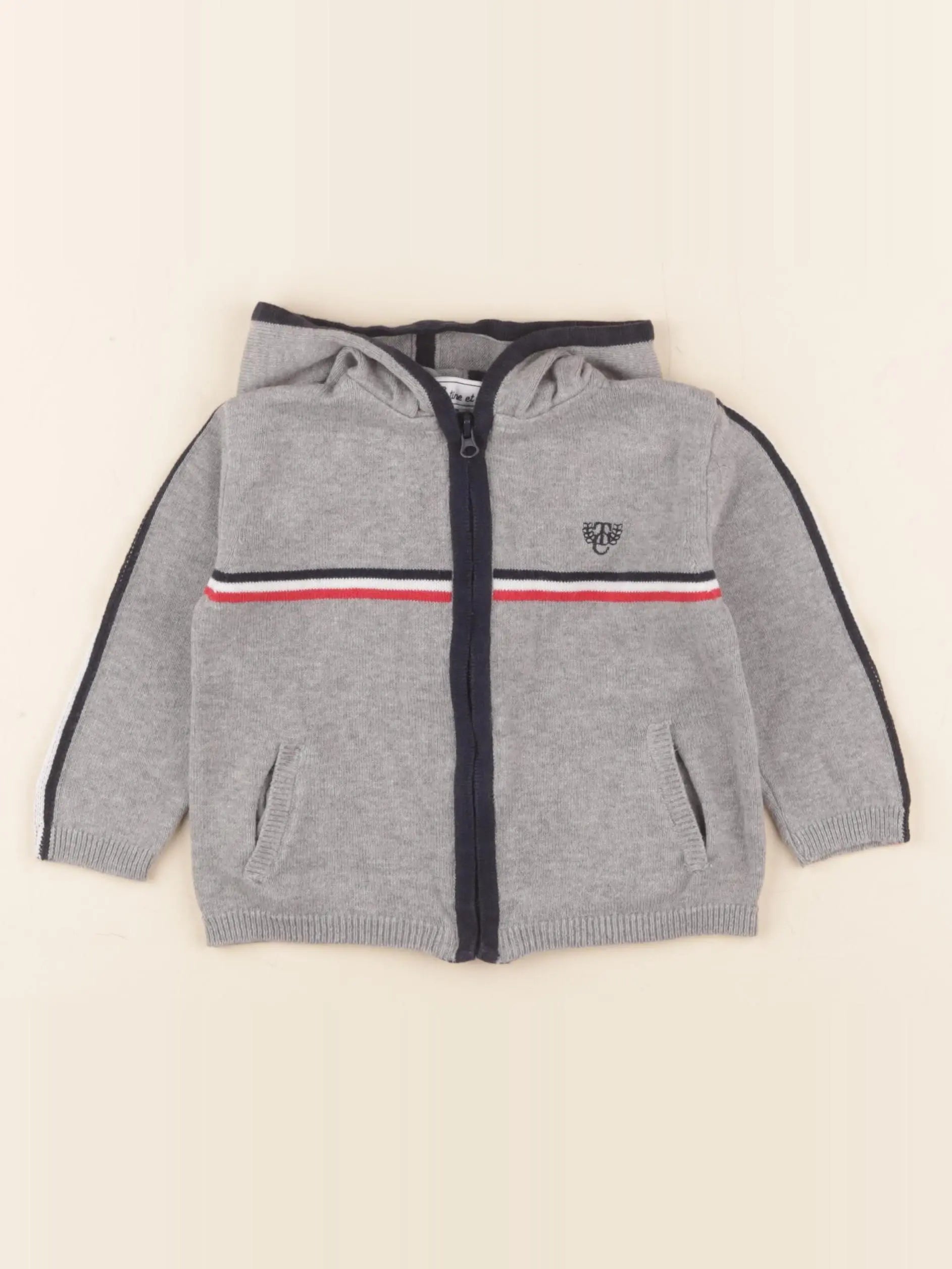 Tartine & Chocolat - gilet gris - 1 an