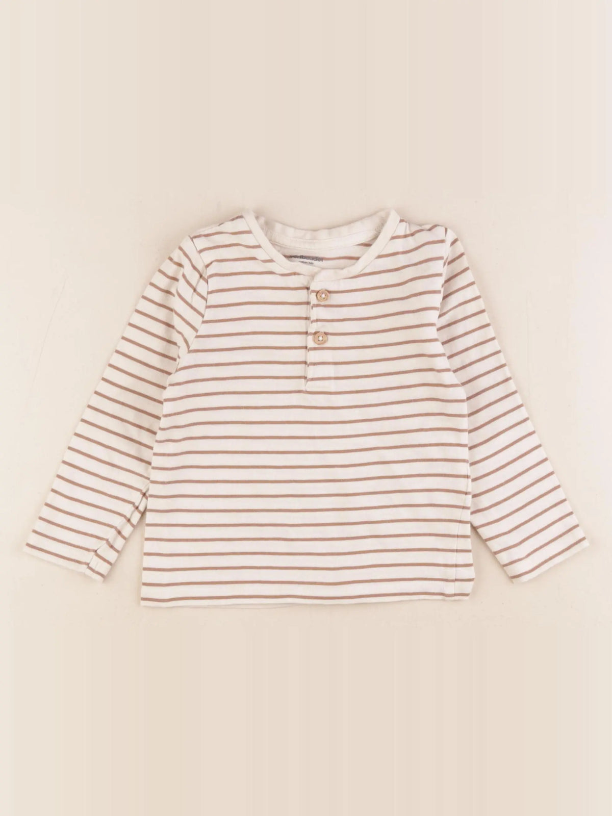 Vertbaudet - tee-shirt beige, marron - 24 mois