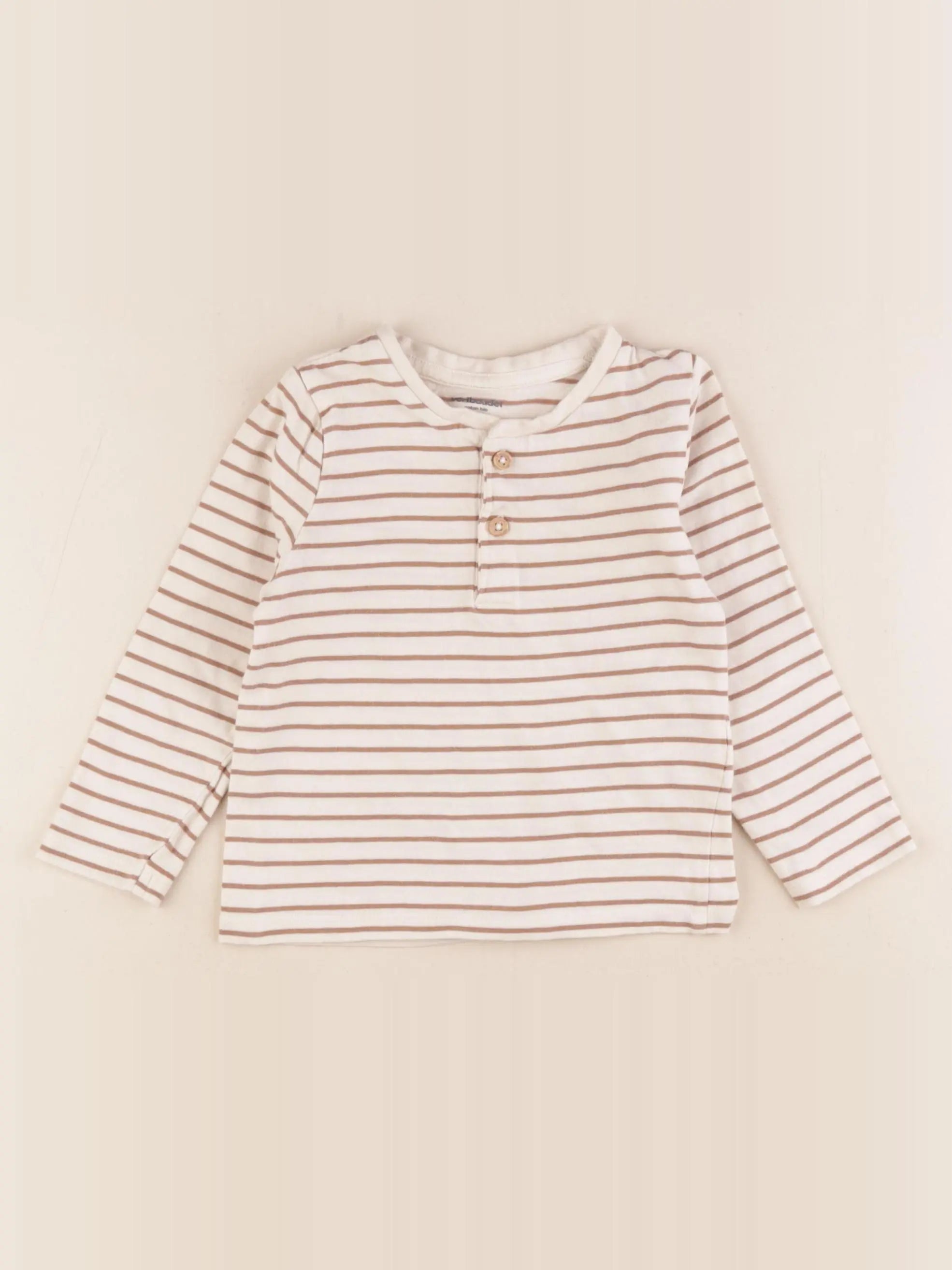 Vertbaudet - tee-shirt beige, marron - 24 mois
