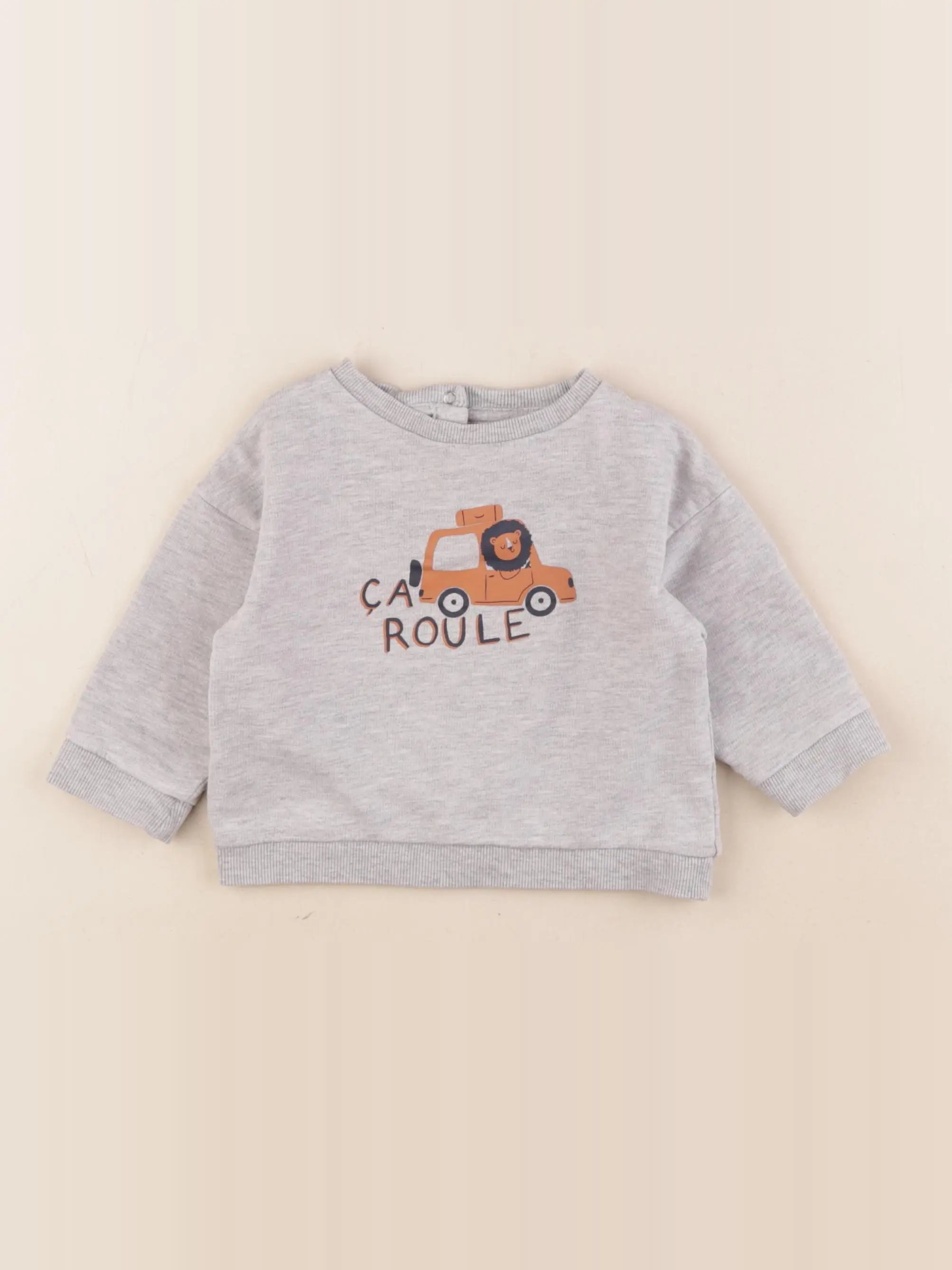 Vertbaudet - sweat gris - 12 mois