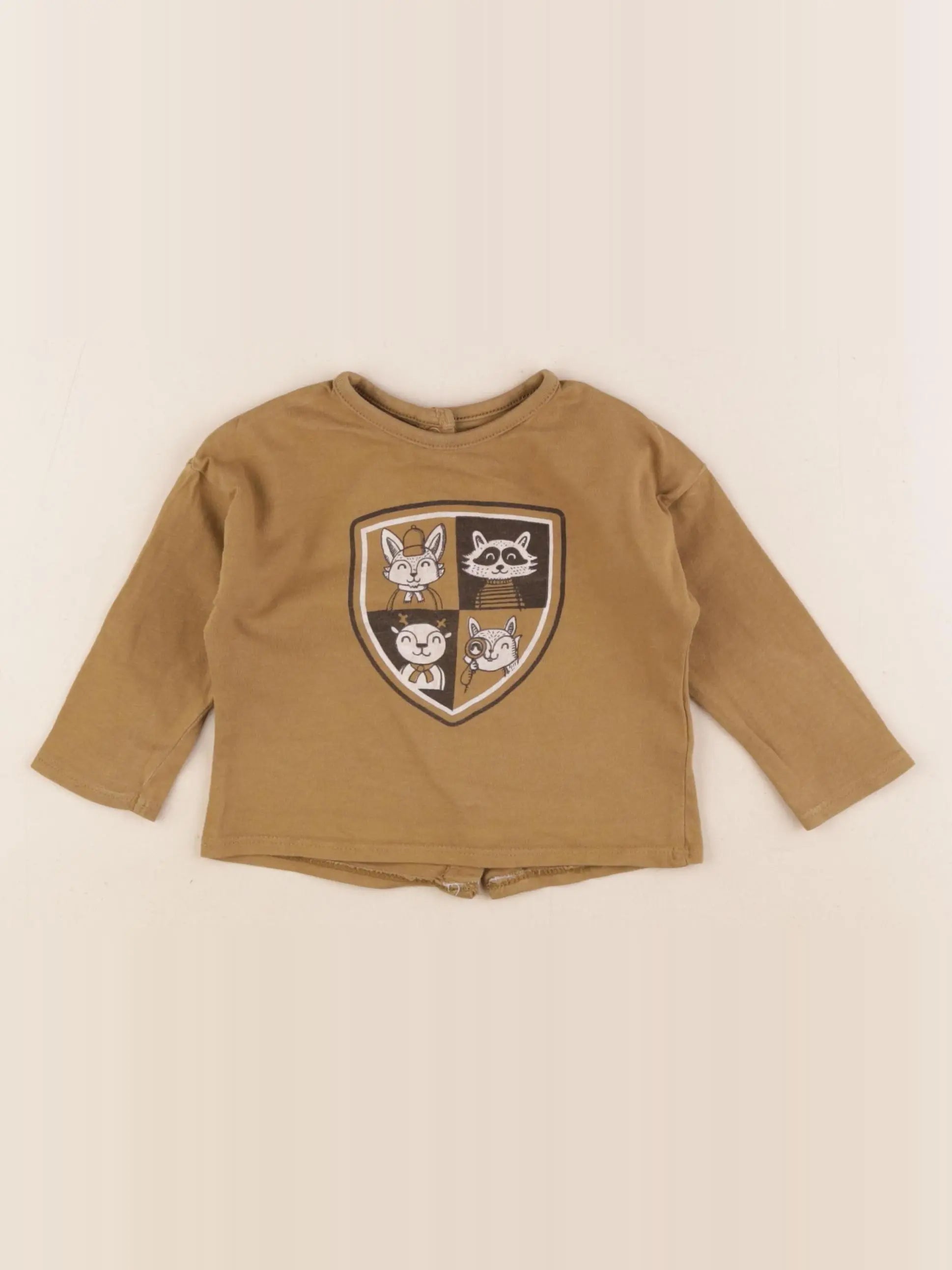 Vertbaudet - tee-shirt marron - 6 mois