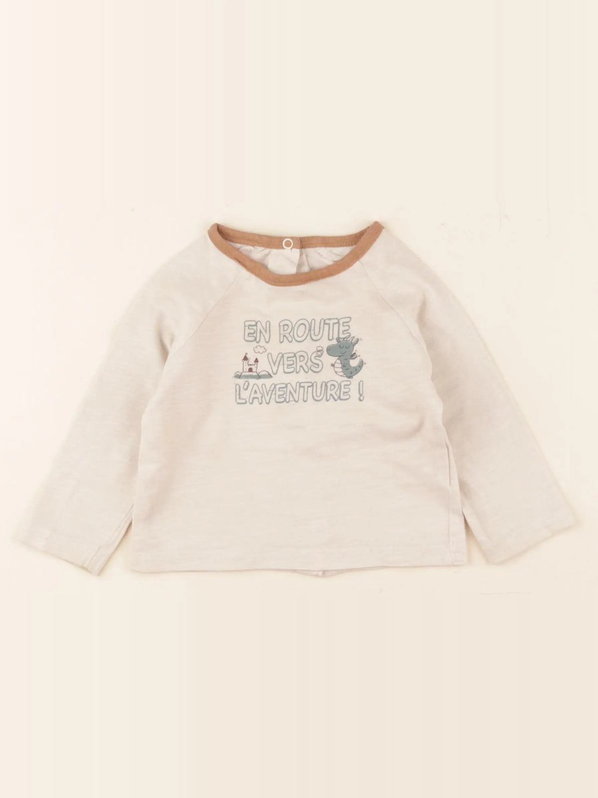 Vertbaudet - tee-shirt beige - 3 mois