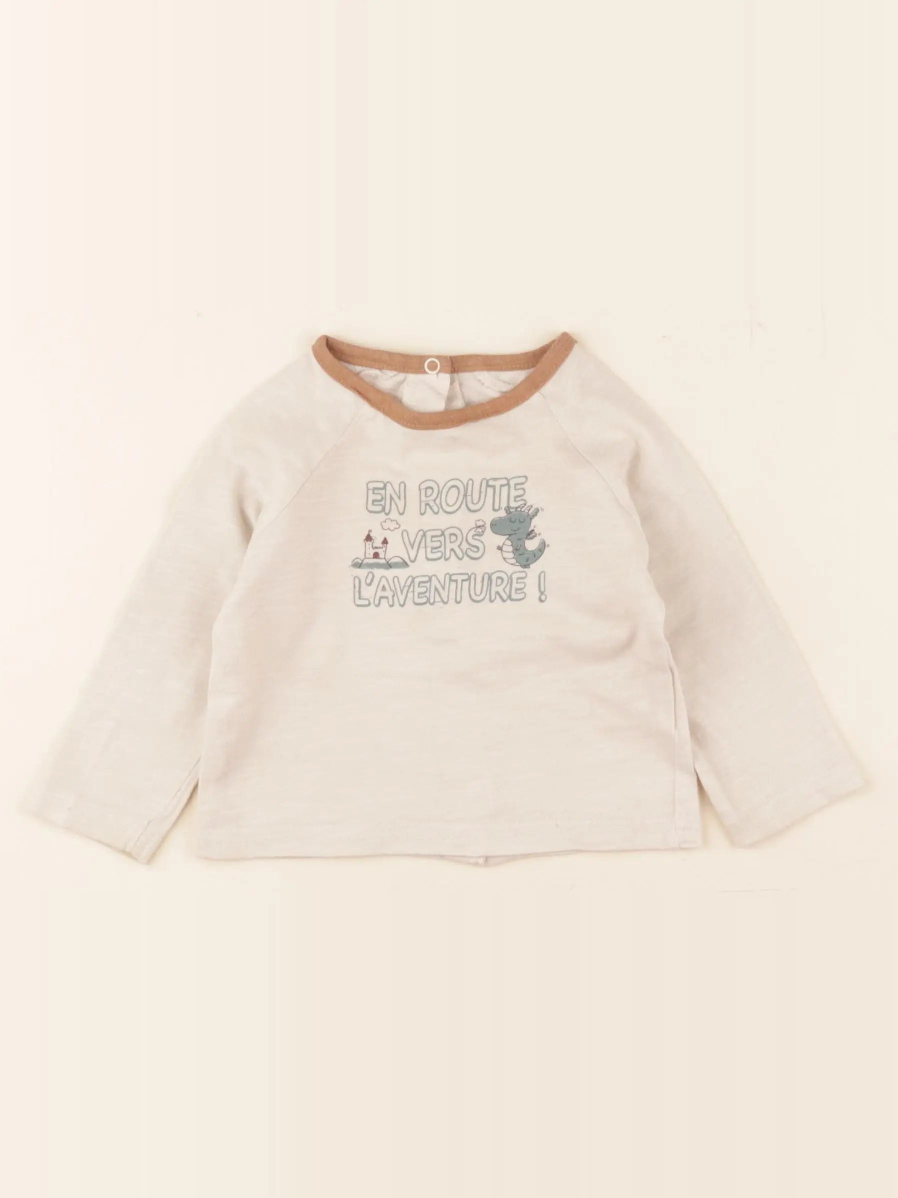 Vertbaudet - tee-shirt beige - 3 mois