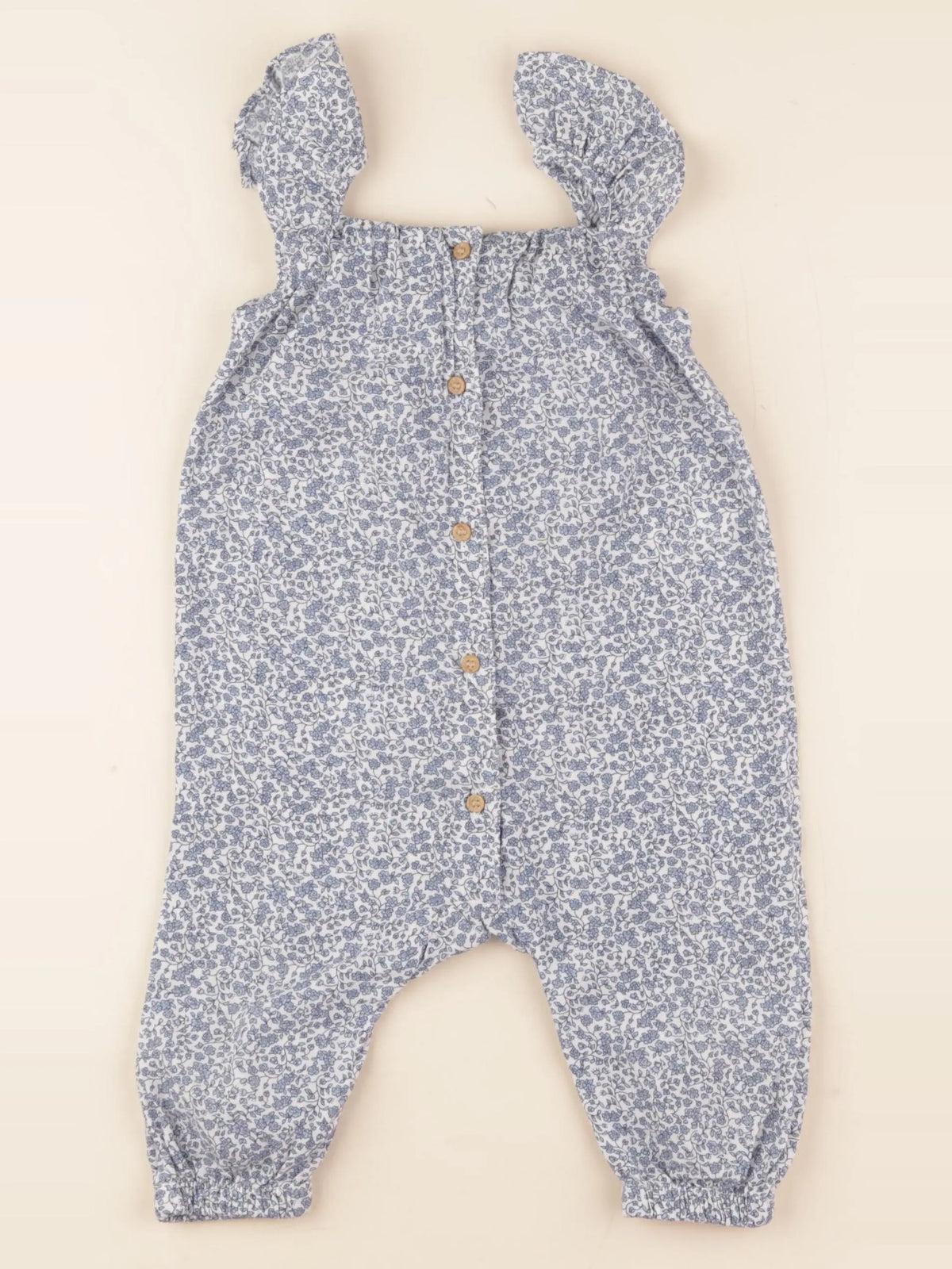 H&M - combinaison blanc, bleu - 6/9 mois