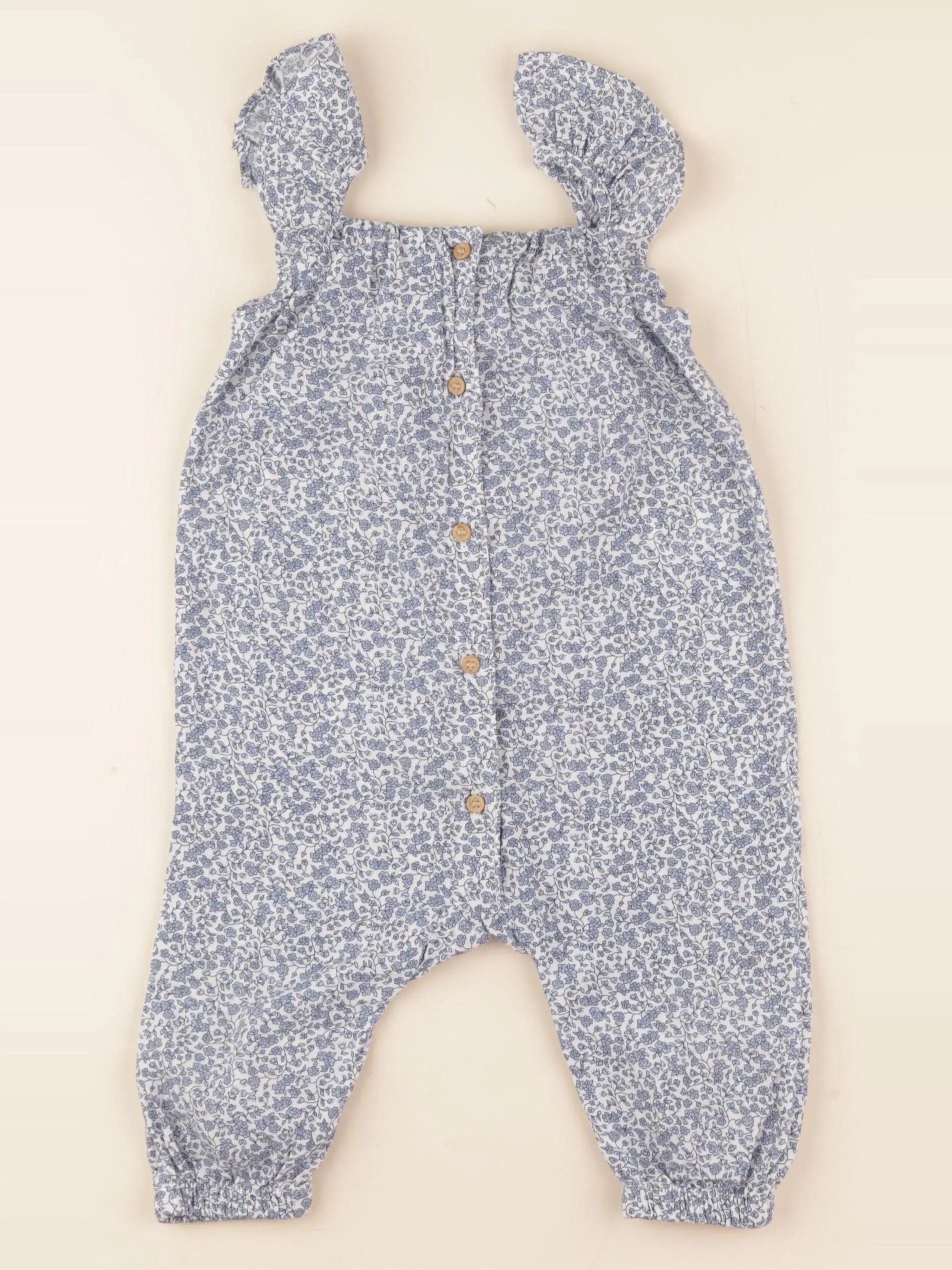 H&M - combinaison blanc, bleu - 6/9 mois
