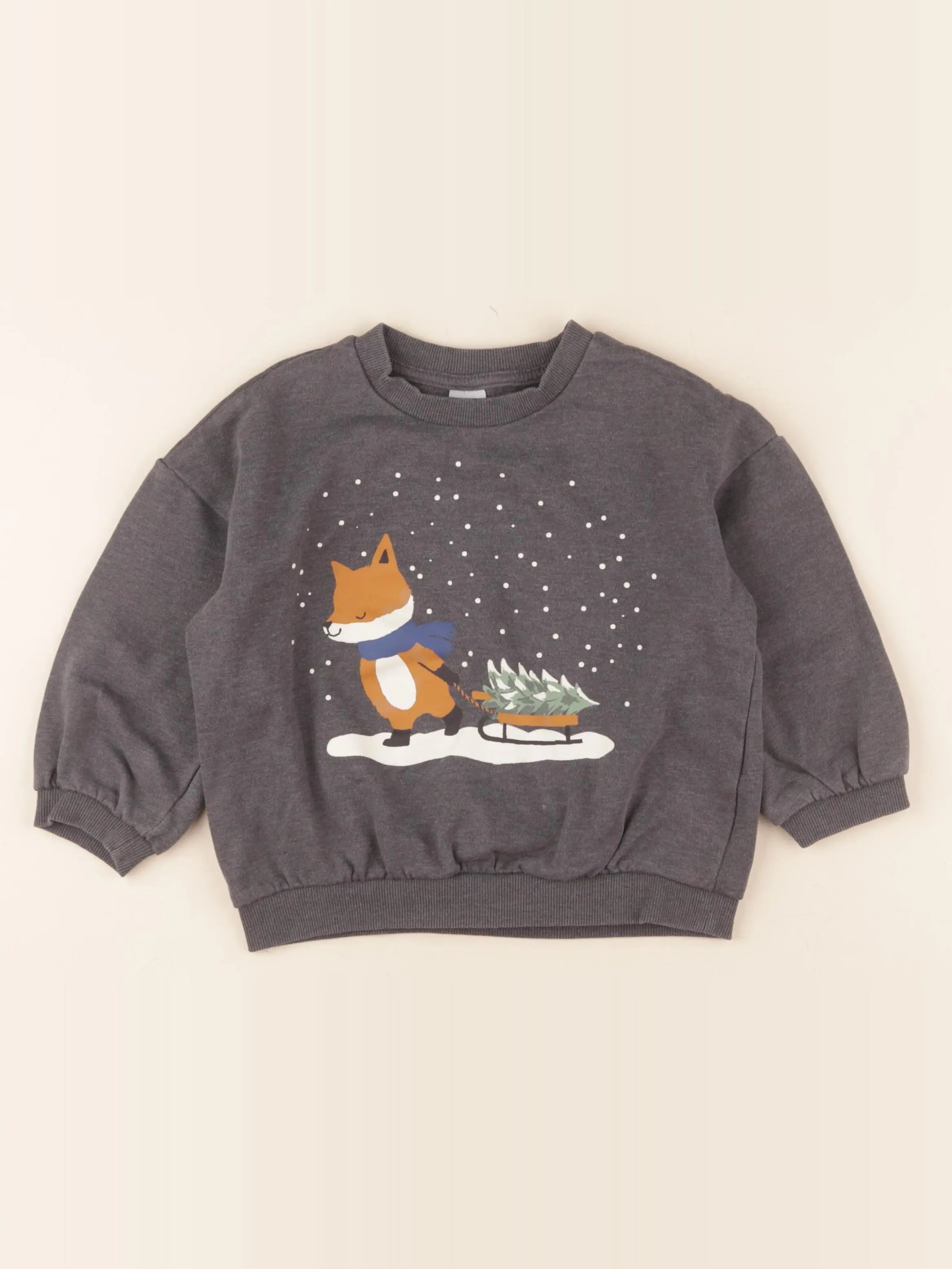 H&M - sweat gris - 3/4 ans