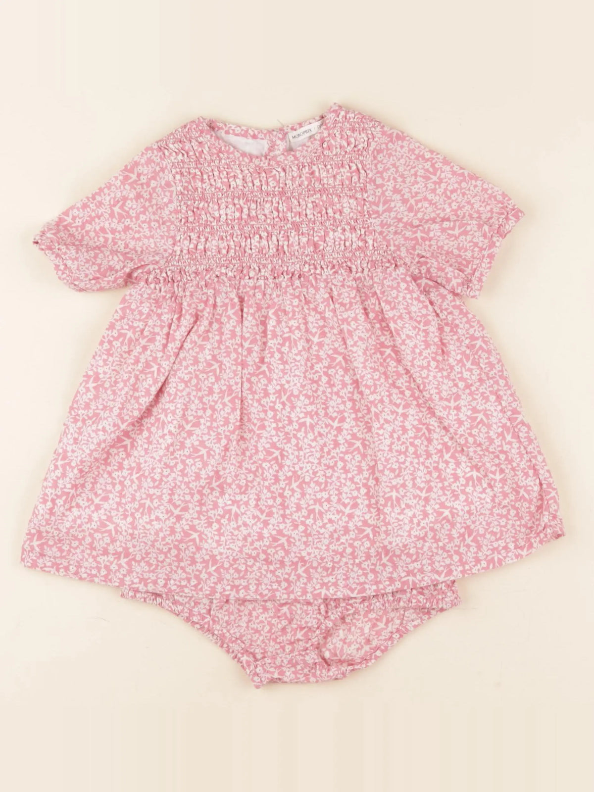 Monoprix - robe rose - 6 mois