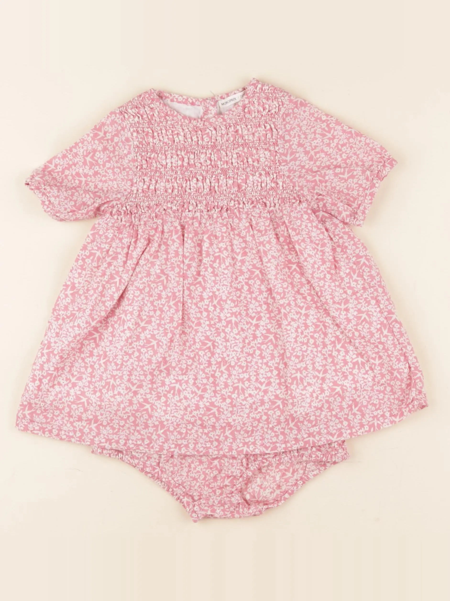 Monoprix - robe rose - 6 mois