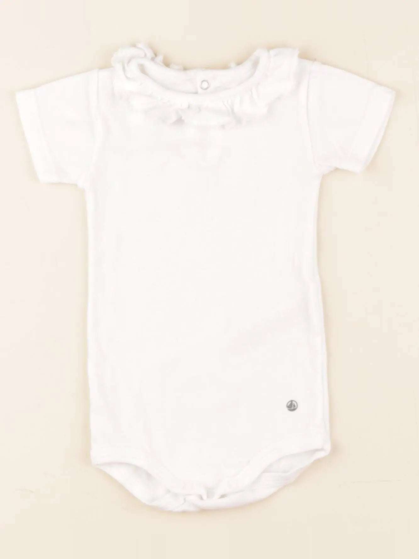 Petit Bateau - body à col blanc - 6 mois