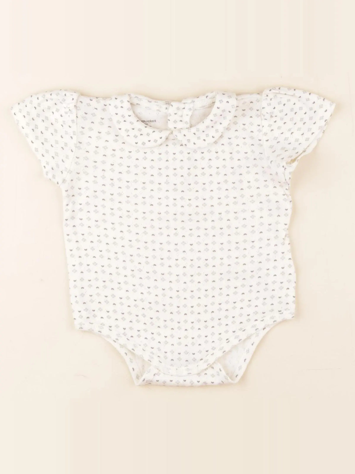 Vertbaudet - body à col beige - 9 mois