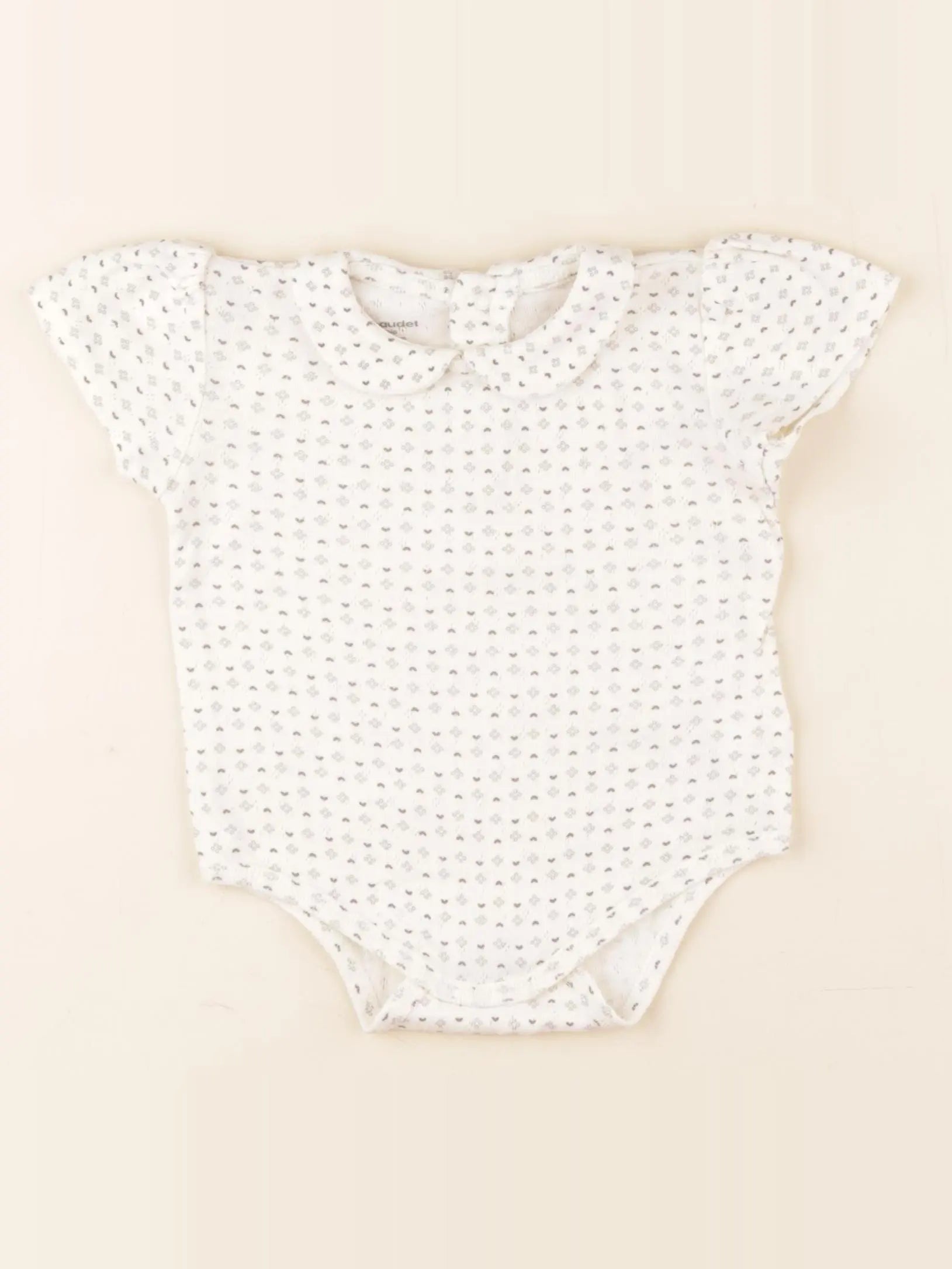 Vertbaudet - body à col beige - 9 mois